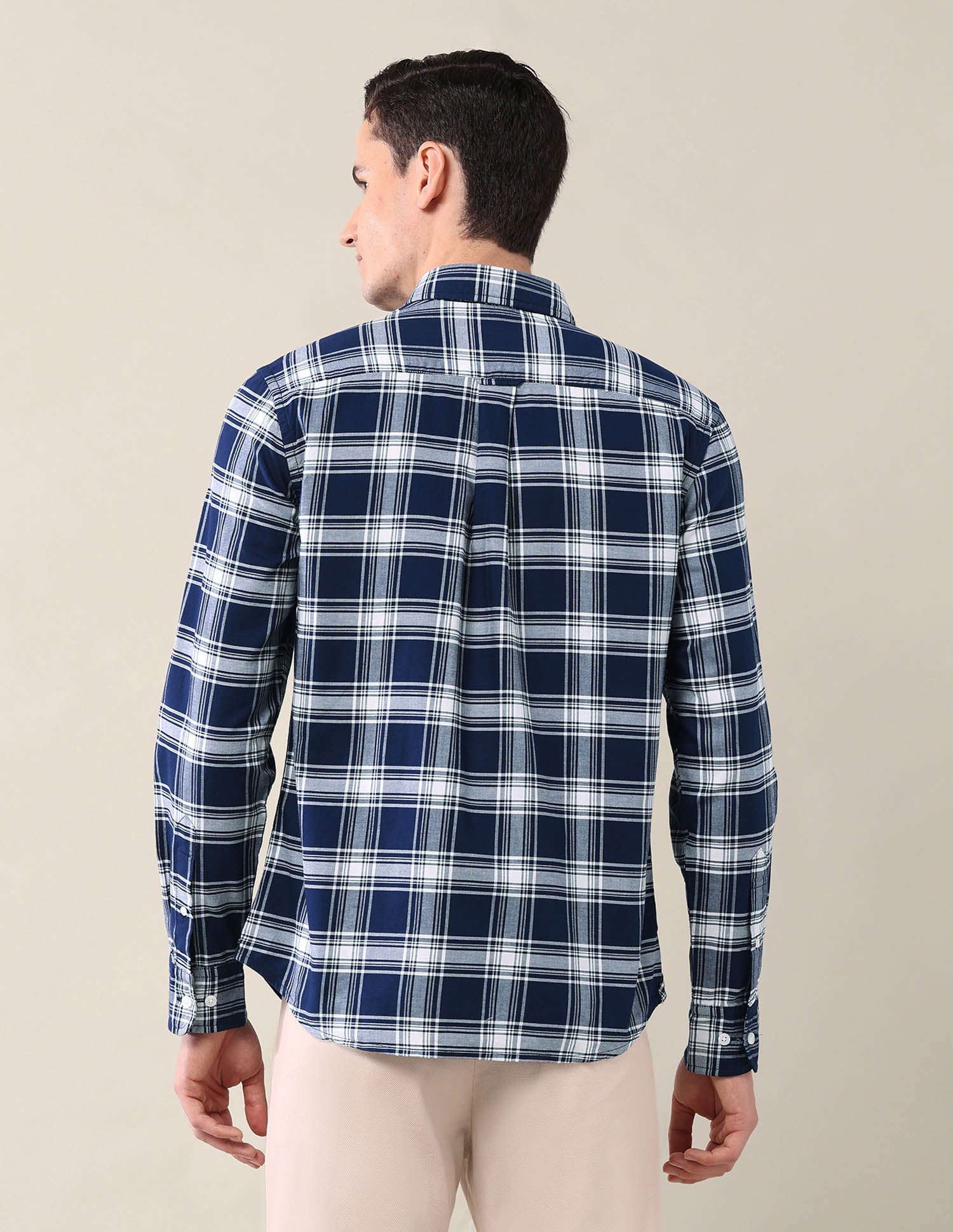 Tailored Fit Grid Tattersall Checked Shirt Navy - U.S. POLO ASSN. | Large