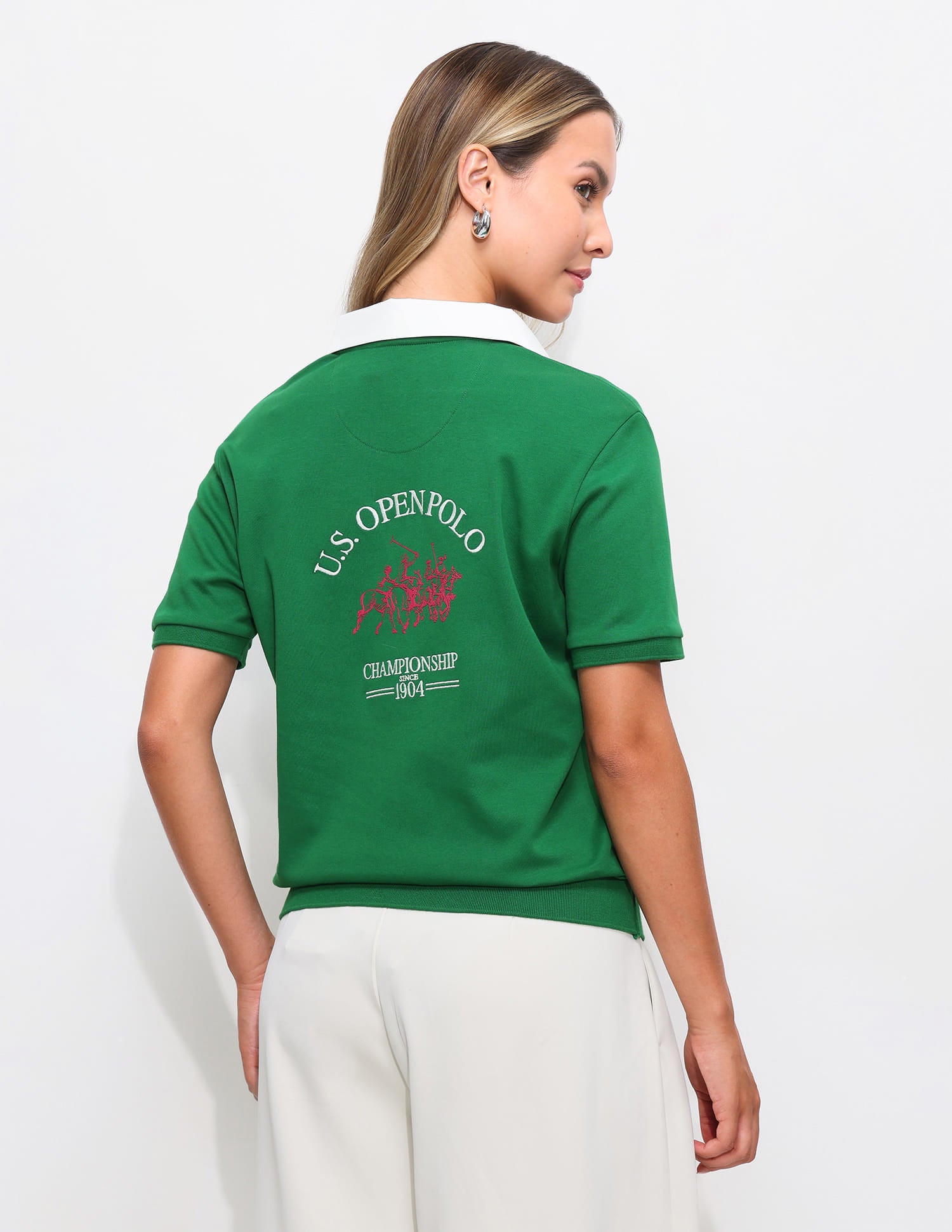 Typography Printed Relaxed Fit Polo Shirt Green - U.S. Polo Assn. India | Large