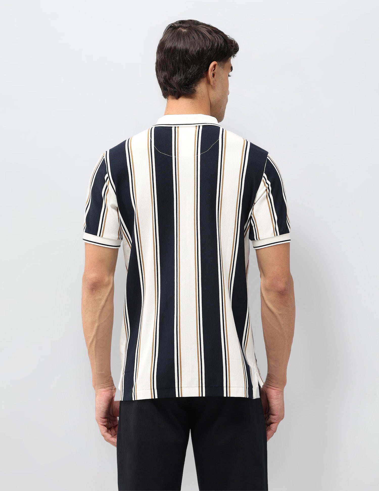 Slim Fit Vertical Striped Polo Shirt Off White - U.S. POLO ASSN. | Large