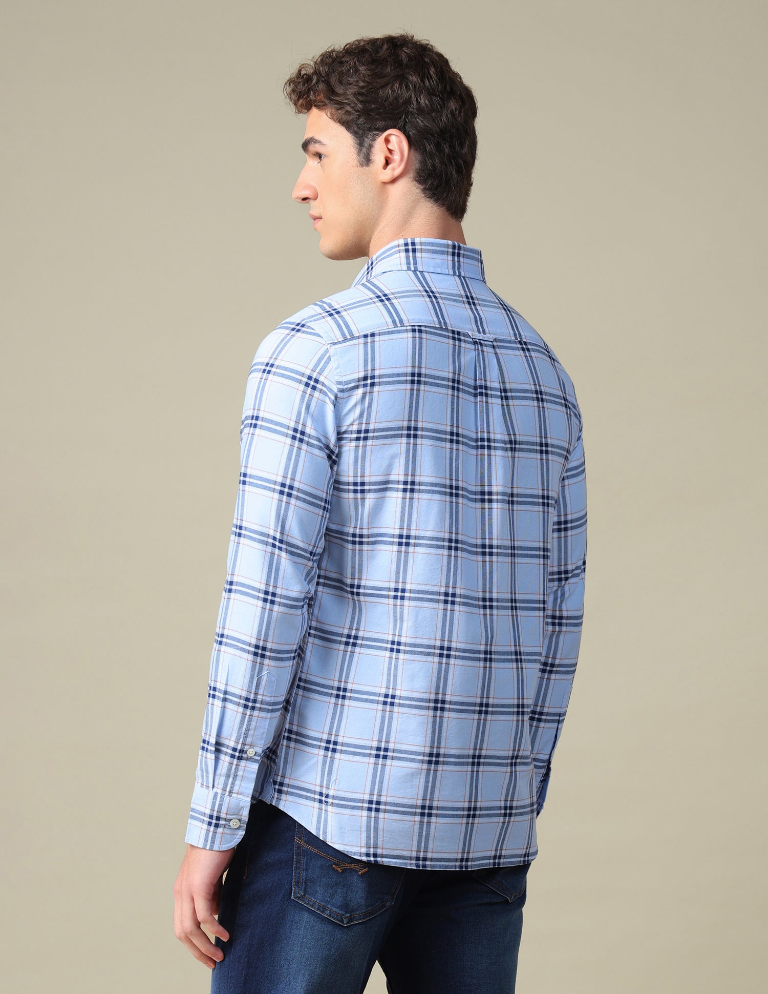 Tartan Checked Oxford Shirt Blue - U.S. Polo Assn. India | Large