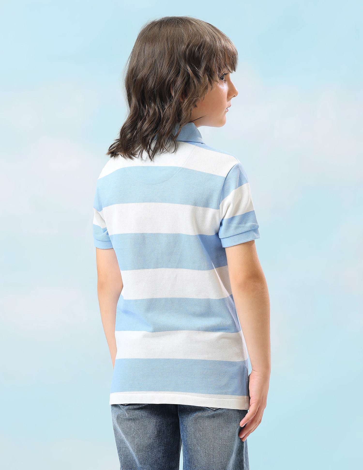 Horizontal Striped Regular Fit Polo Shirt Blue - U.S. Polo Assn. India | Large