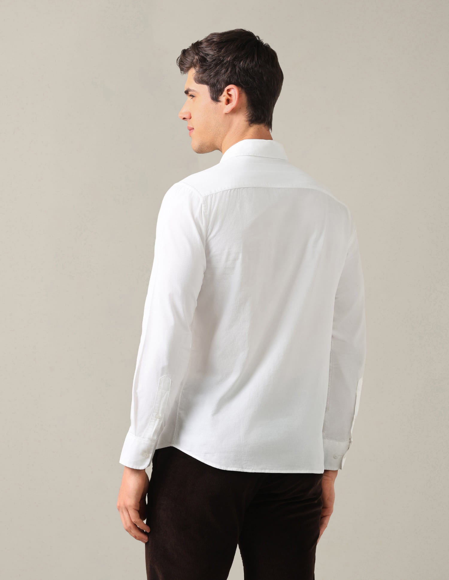 Tailored Fit Corduroy Shirt White - U.S. Polo Assn. India | Large