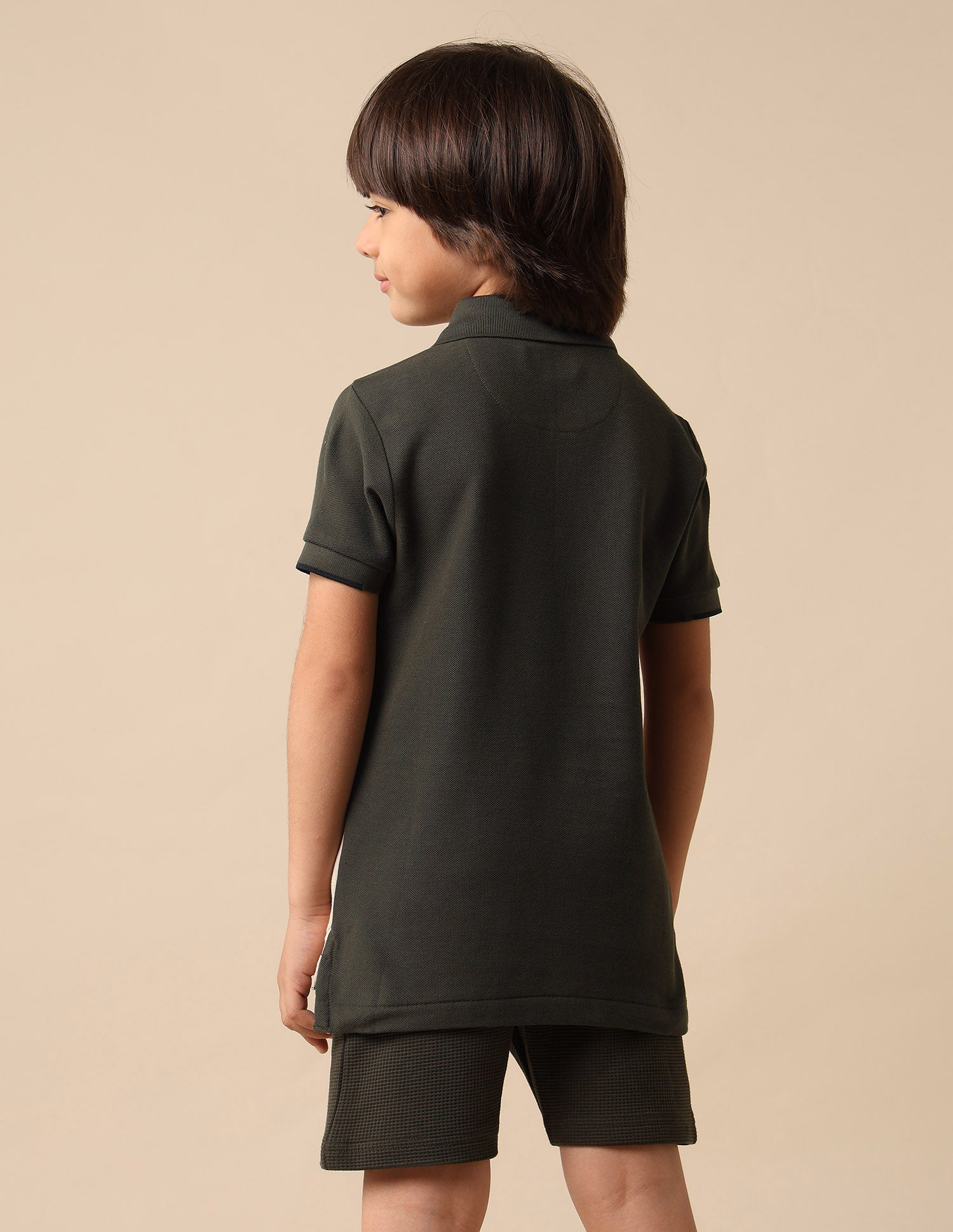 Boys Colour Blocked Brand Embossed Polo Shirt Olive - U.S. POLO ASSN. | Large