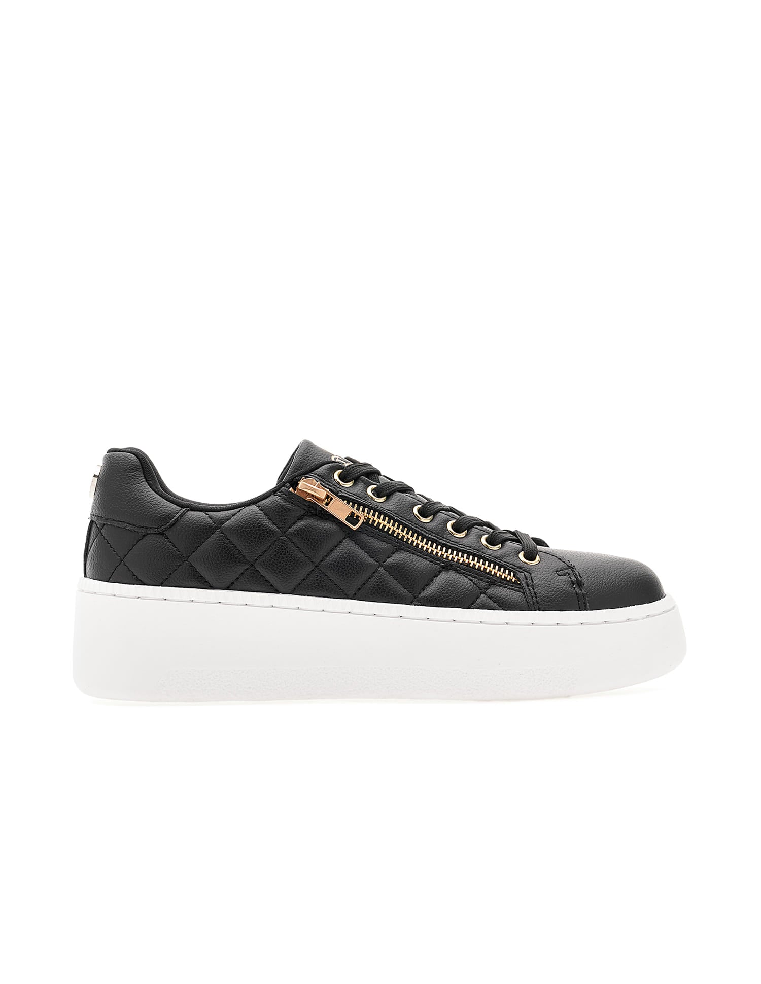 Women Textured Gabriella Metallic Logo Sneakers Black - U.S. Polo Assn. India | Large