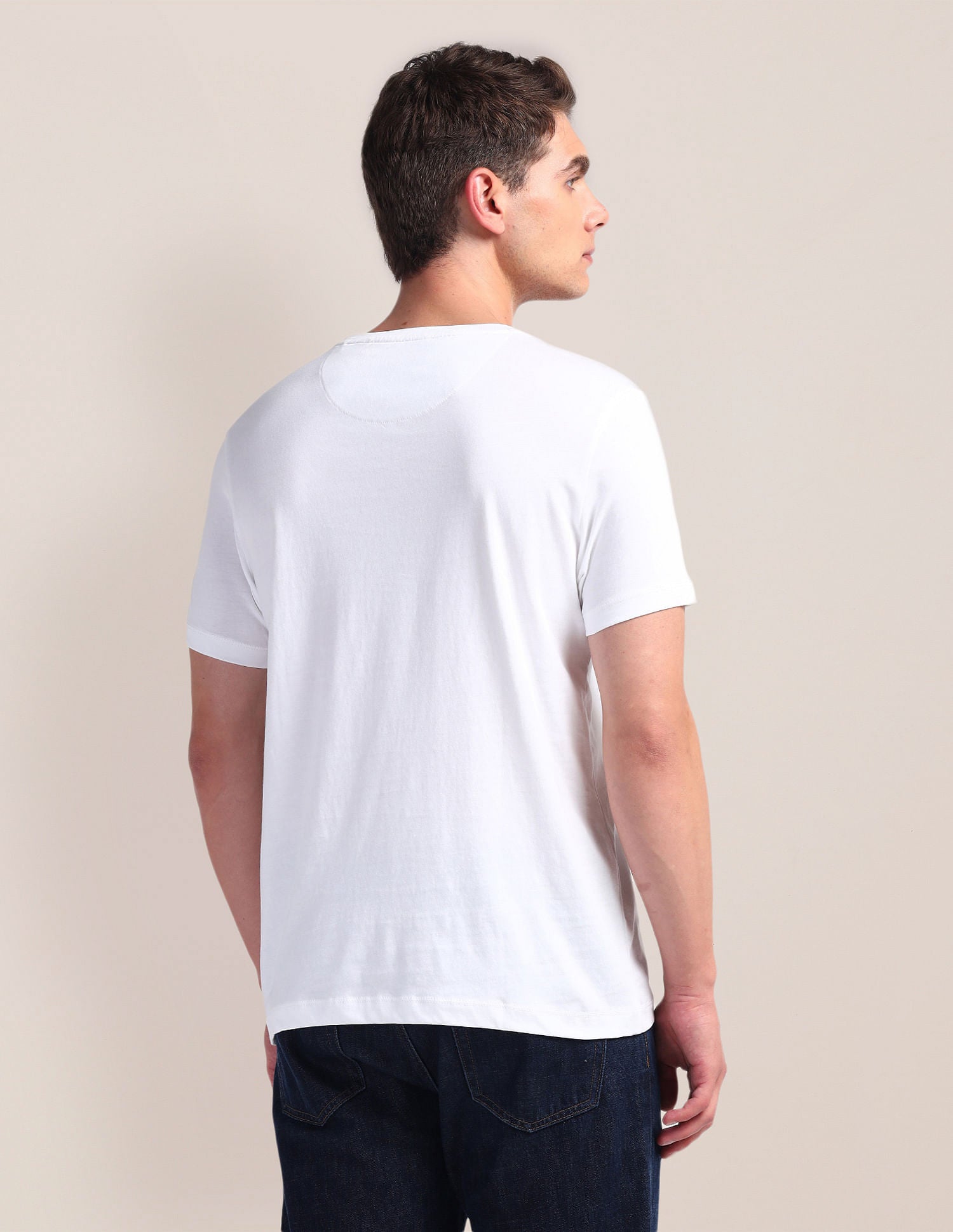 Brand Print Slim Fit T-Shirt White - U.S. Polo Assn. India | Large