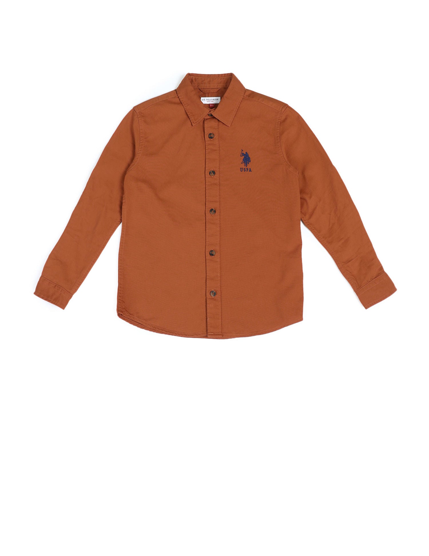 Dobby Regular Fit Solid Shirt Rust - U.S. POLO ASSN. | Large