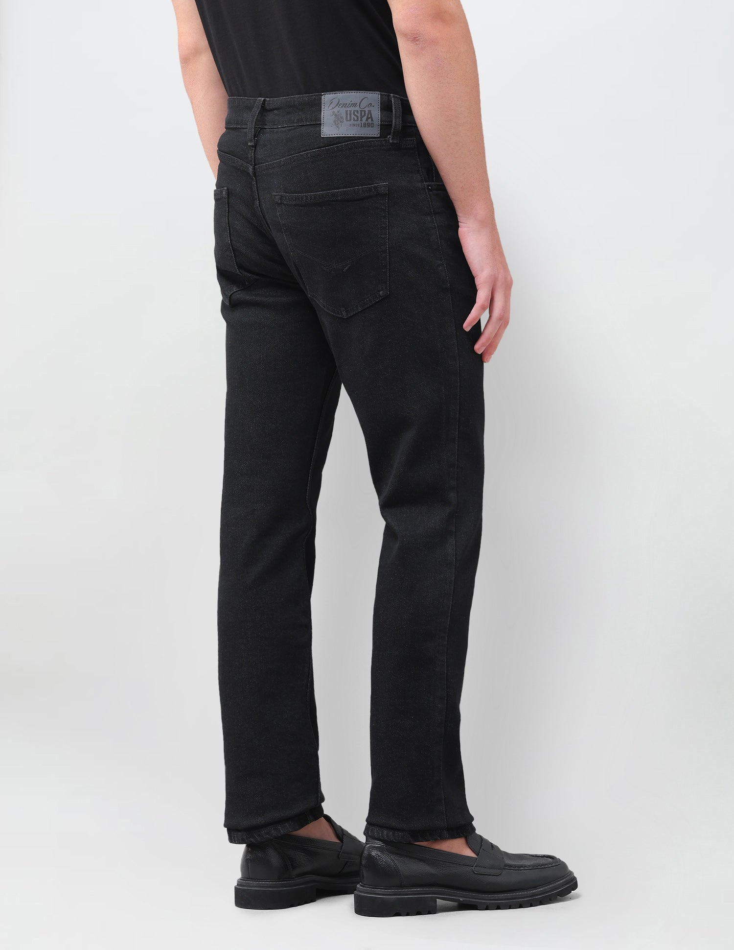 Harold Slim Straight Fit Black Jeans Black - U.S. Polo Assn. India | Large