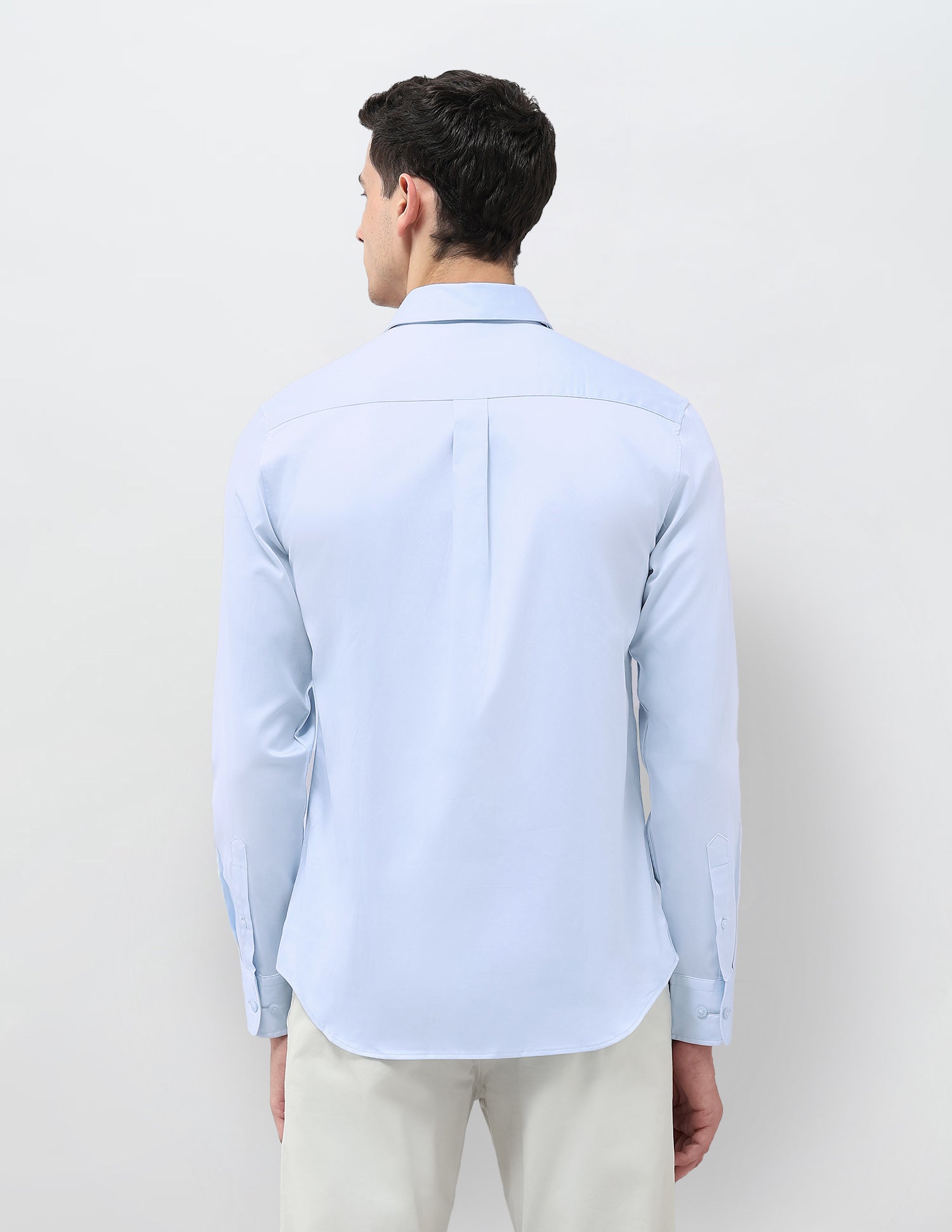Tailored Fit Solid Shirt Light Blue - U.S. Polo Assn. India | Large