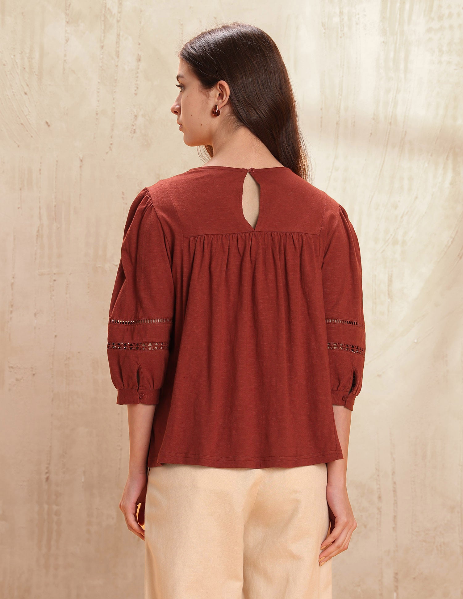 Lace Detailed Top Red - U.S. POLO ASSN. | Large