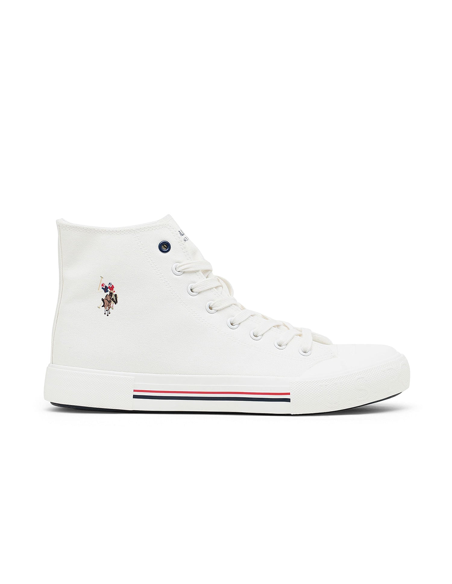 Men Vlair 2.0 Canvas Mid Top Casual Shoes Off White - U.S. Polo Assn. India | Large