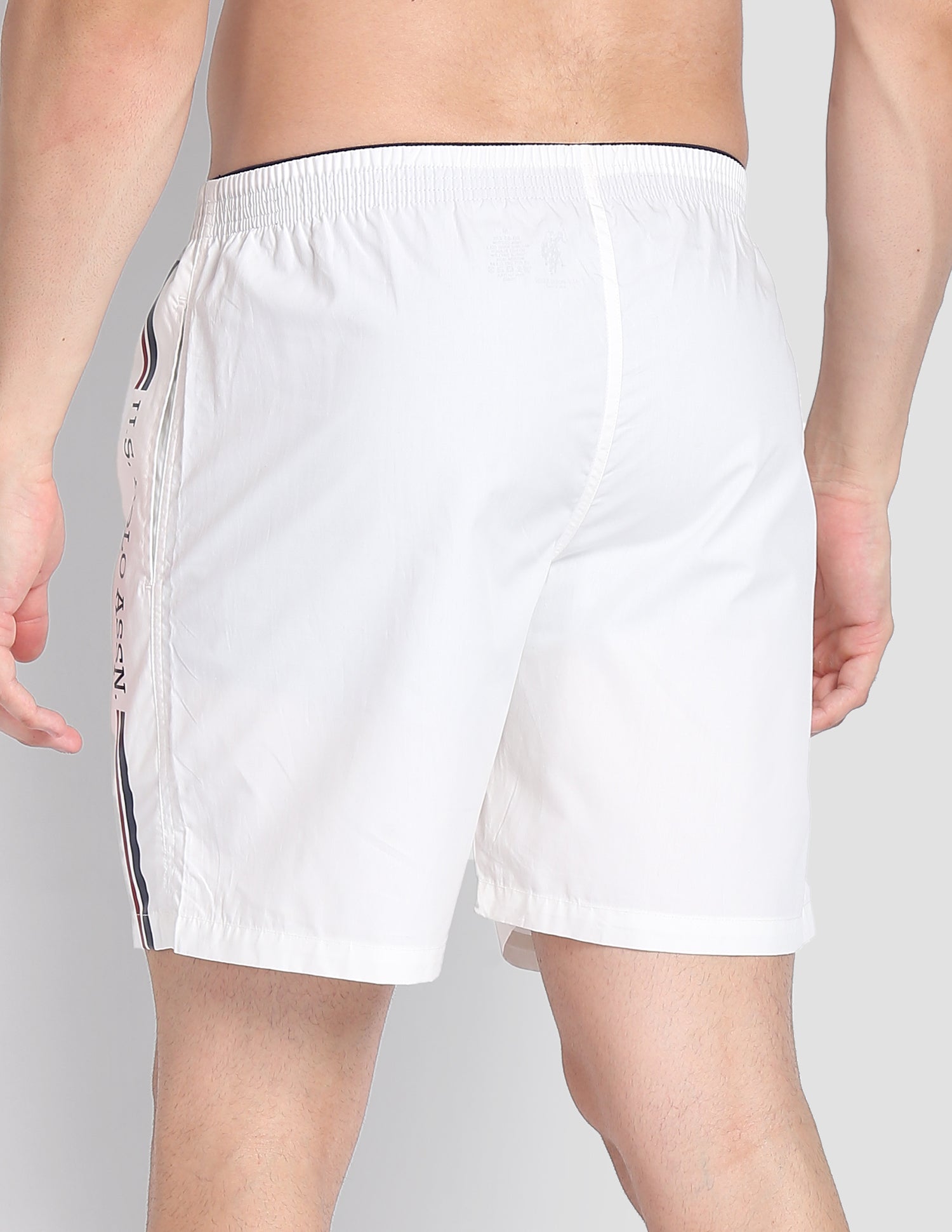Brand Stripe Dual Pocket IYAX Boxers - Pack Of 1 White - U.S. POLO ASSN. | Large