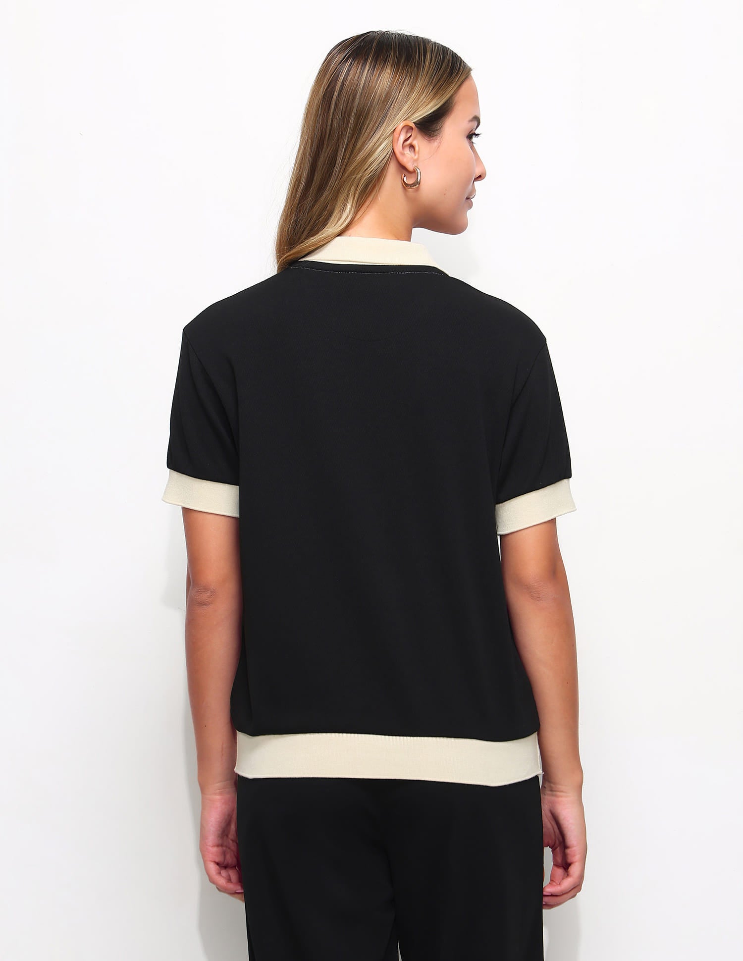 Regular Fit Textured Polo Shirt Black - U.S. Polo Assn. India | Large