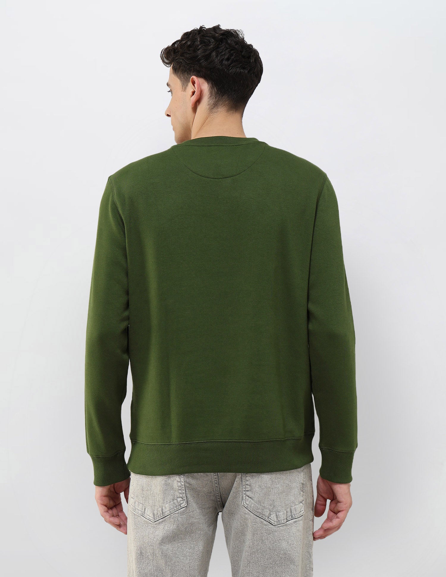 Graphic Brand Printed Regular Fit Sweatshirt Olive - U.S. POLO ASSN. | Large