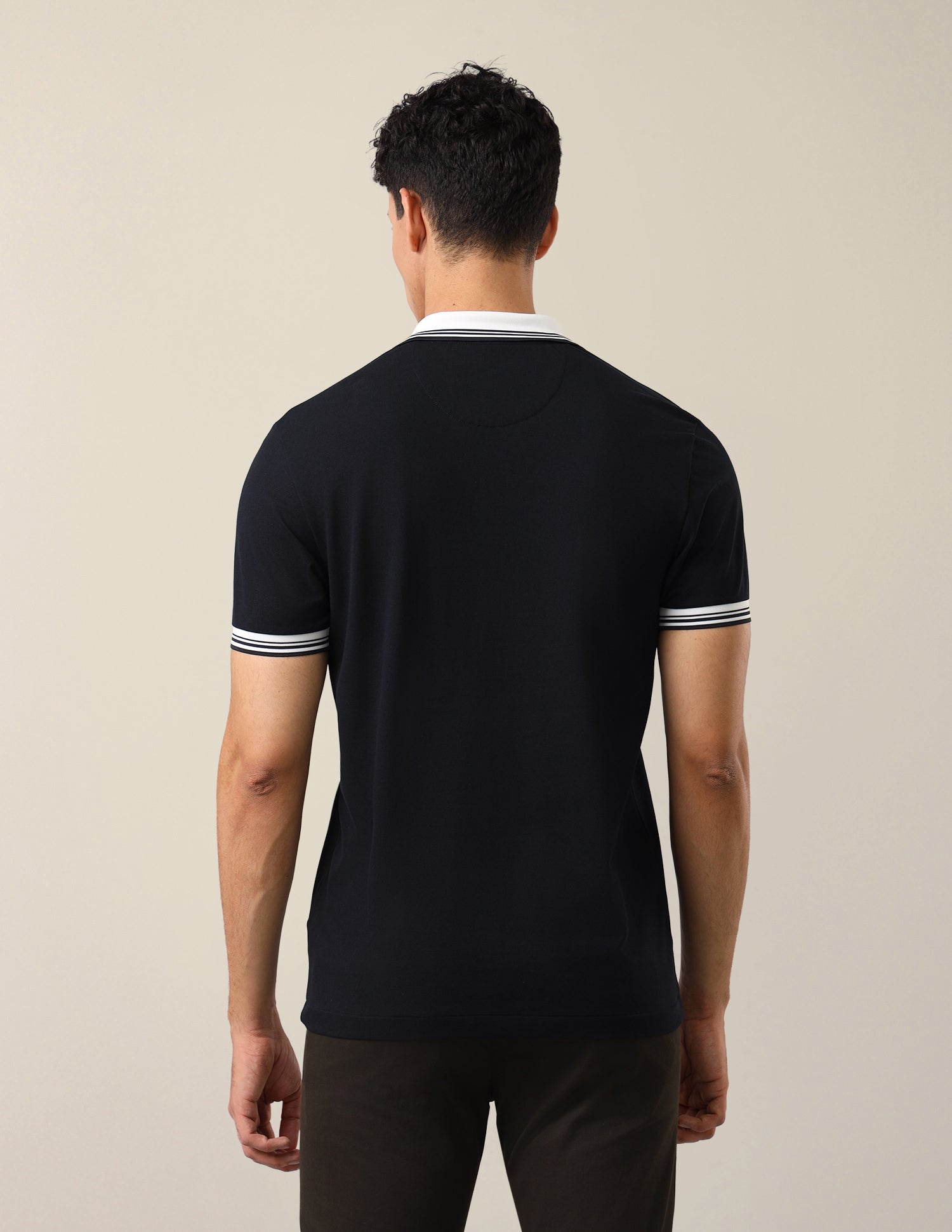 Solid Slim Fit Polo Shirt Navy - U.S. Polo Assn. India | Large