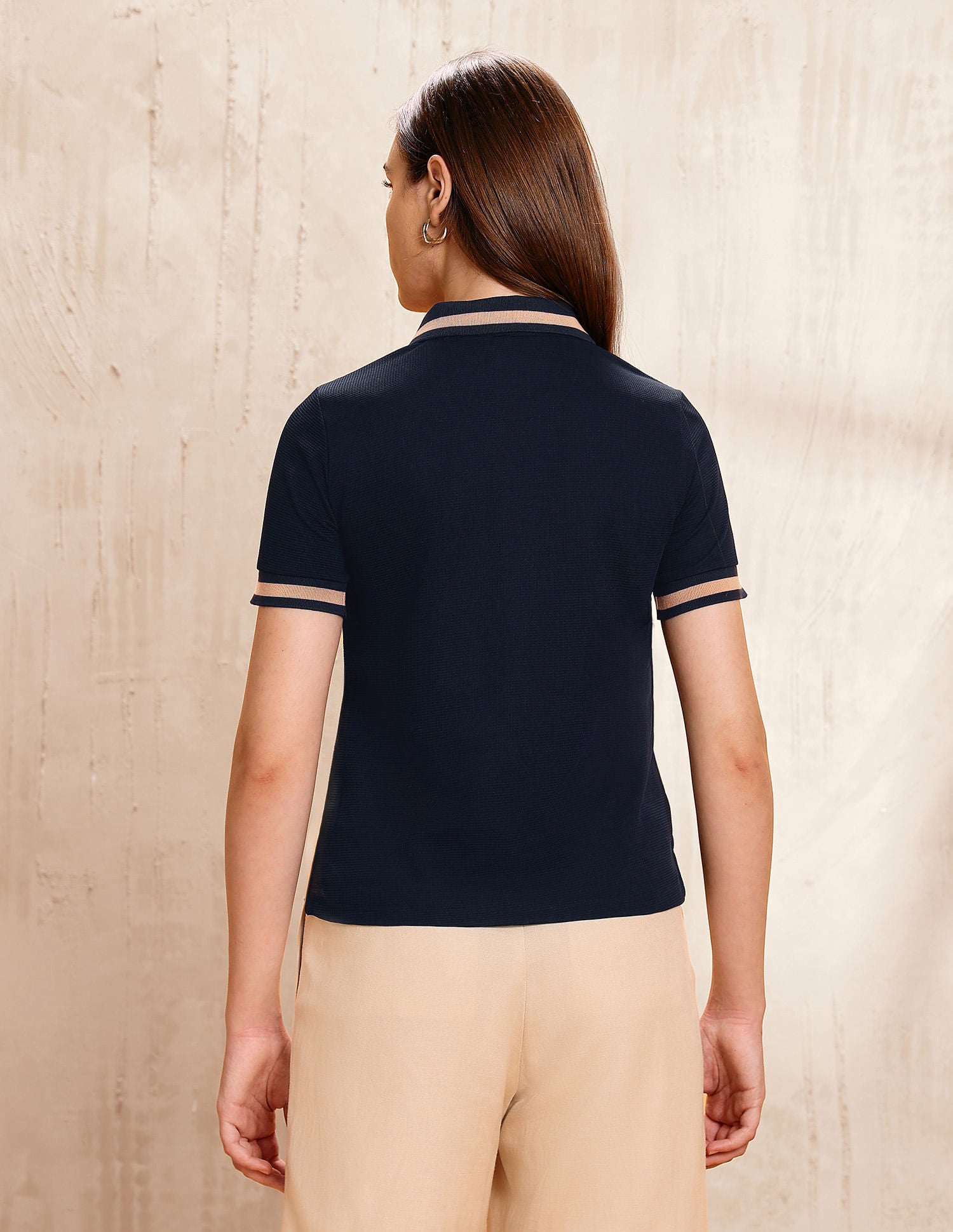 Textured Regular Fit Polo Shirt Blue - U.S. Polo Assn. India | Large
