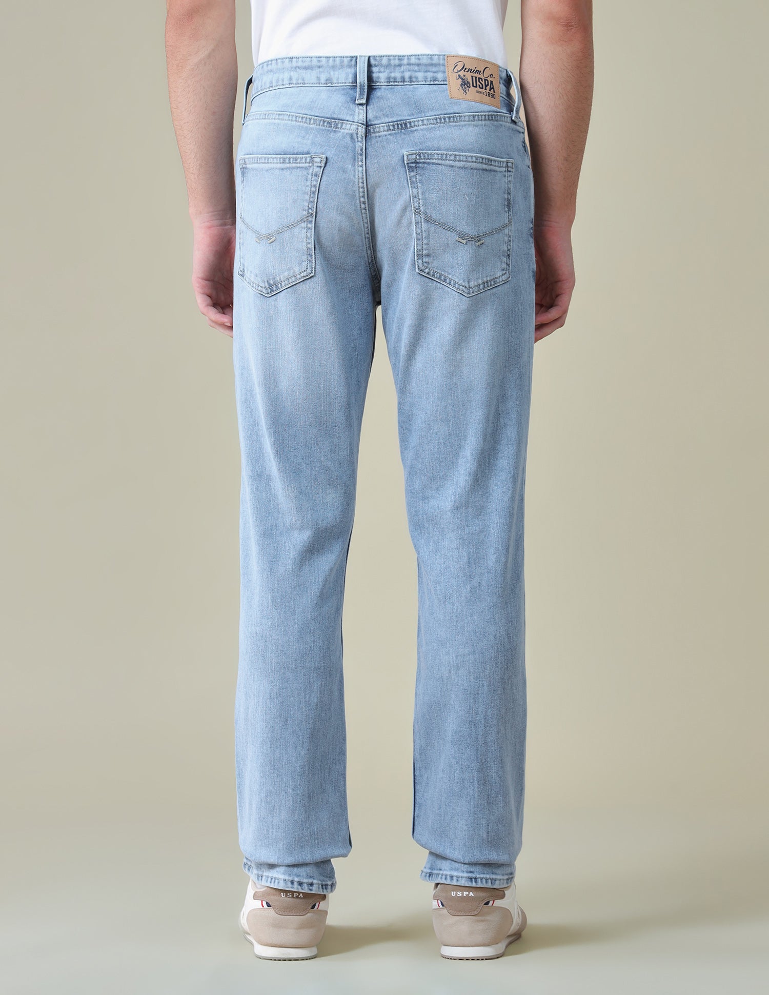 Harold Slim Straight Fit Blue Jeans Light Blue - U.S. Polo Assn. India | Large