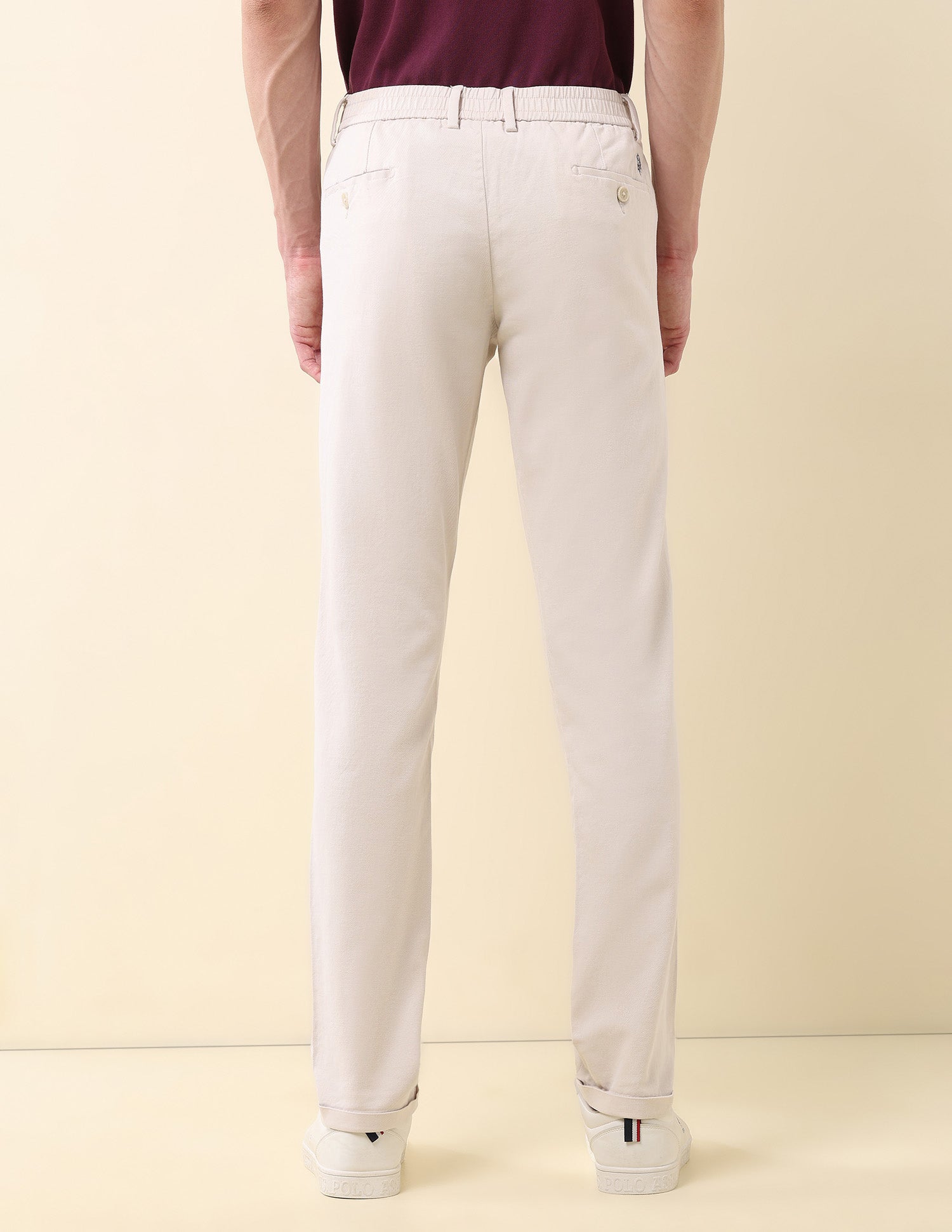 Mid Rise Denver Slim Fit Trousers Beige - U.S. Polo Assn. India | Large