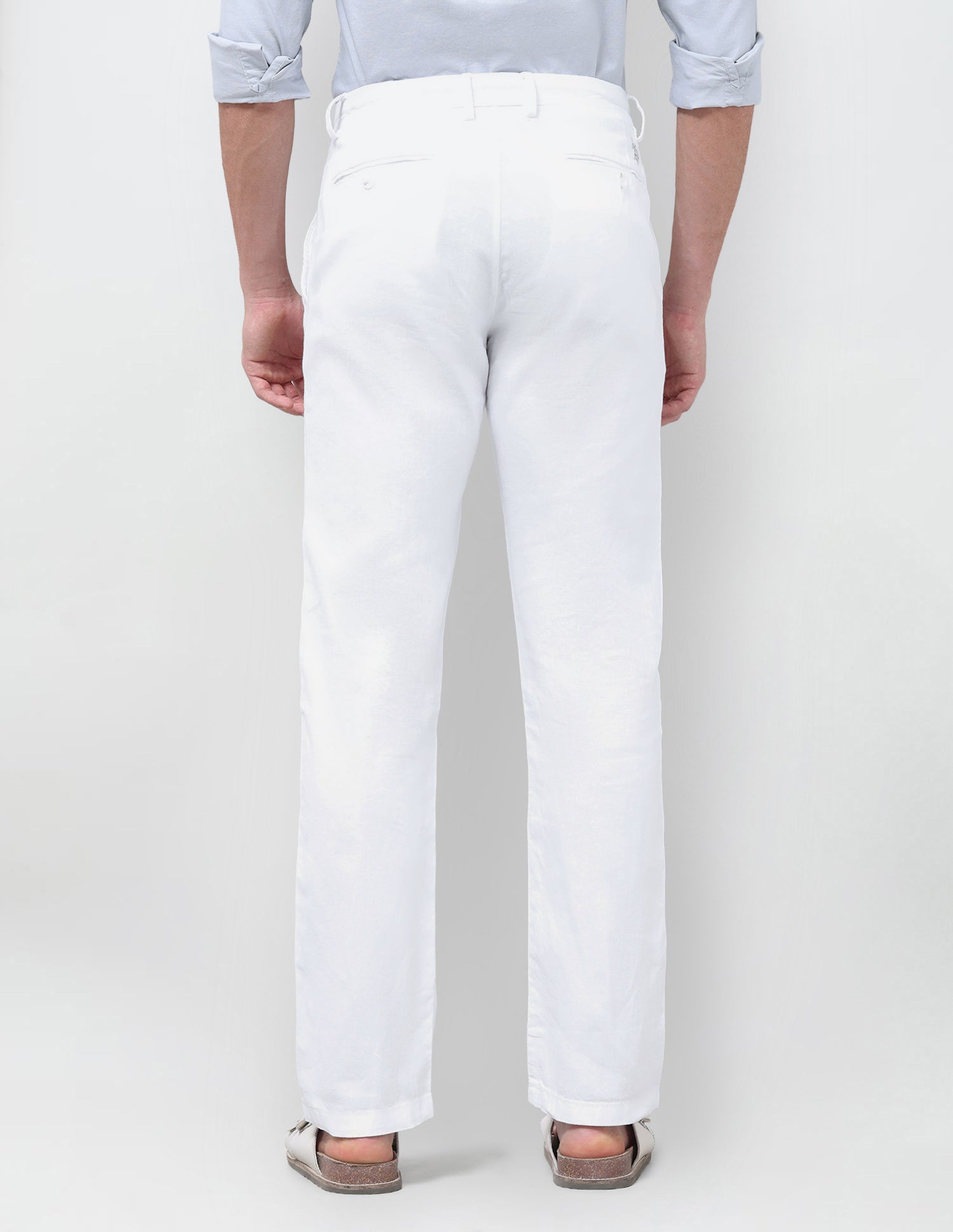 Pacho X Riley Straight Fit Satin Trousers White - U.S. Polo Assn. India | Large