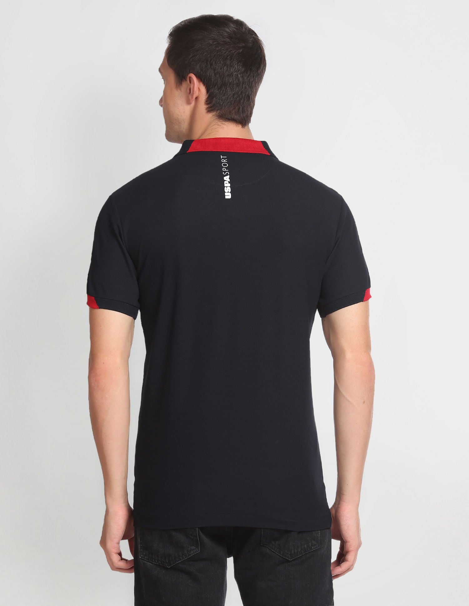 Solid Slim Fit Polo Shirt Navy - U.S. Polo Assn. India | Large