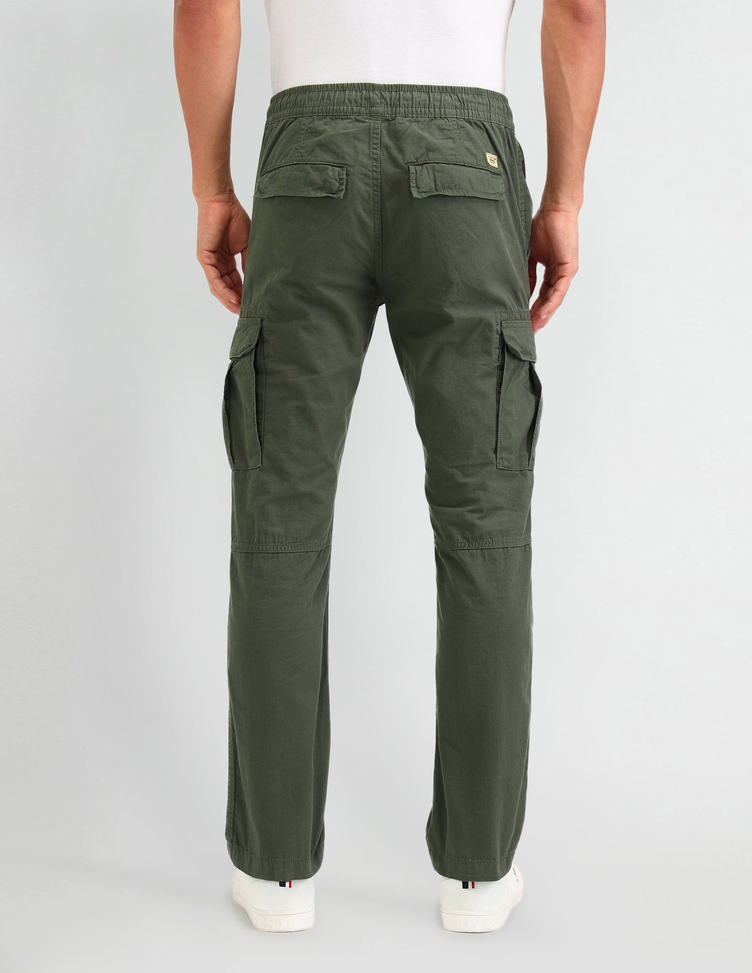 Straight Fit Textured Trousers Military Green - U.S. POLO ASSN. | Large