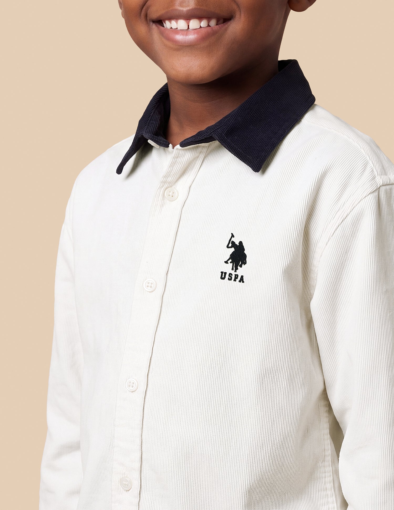 Corduroy Solid Shirt White - U.S. Polo Assn. India | Large