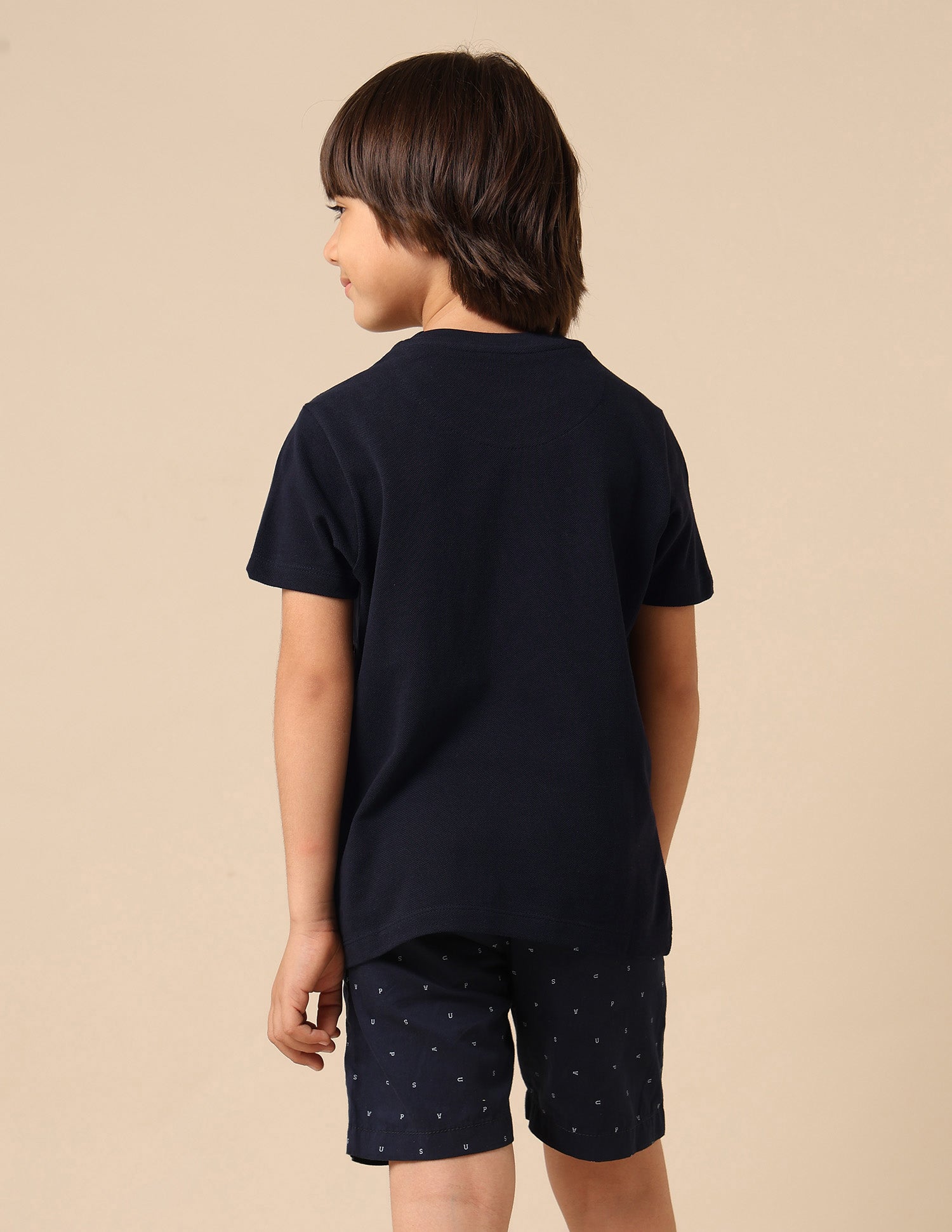 Boys Pure Cotton Brand Embossed T Shirt Navy - U.S. POLO ASSN. | Large