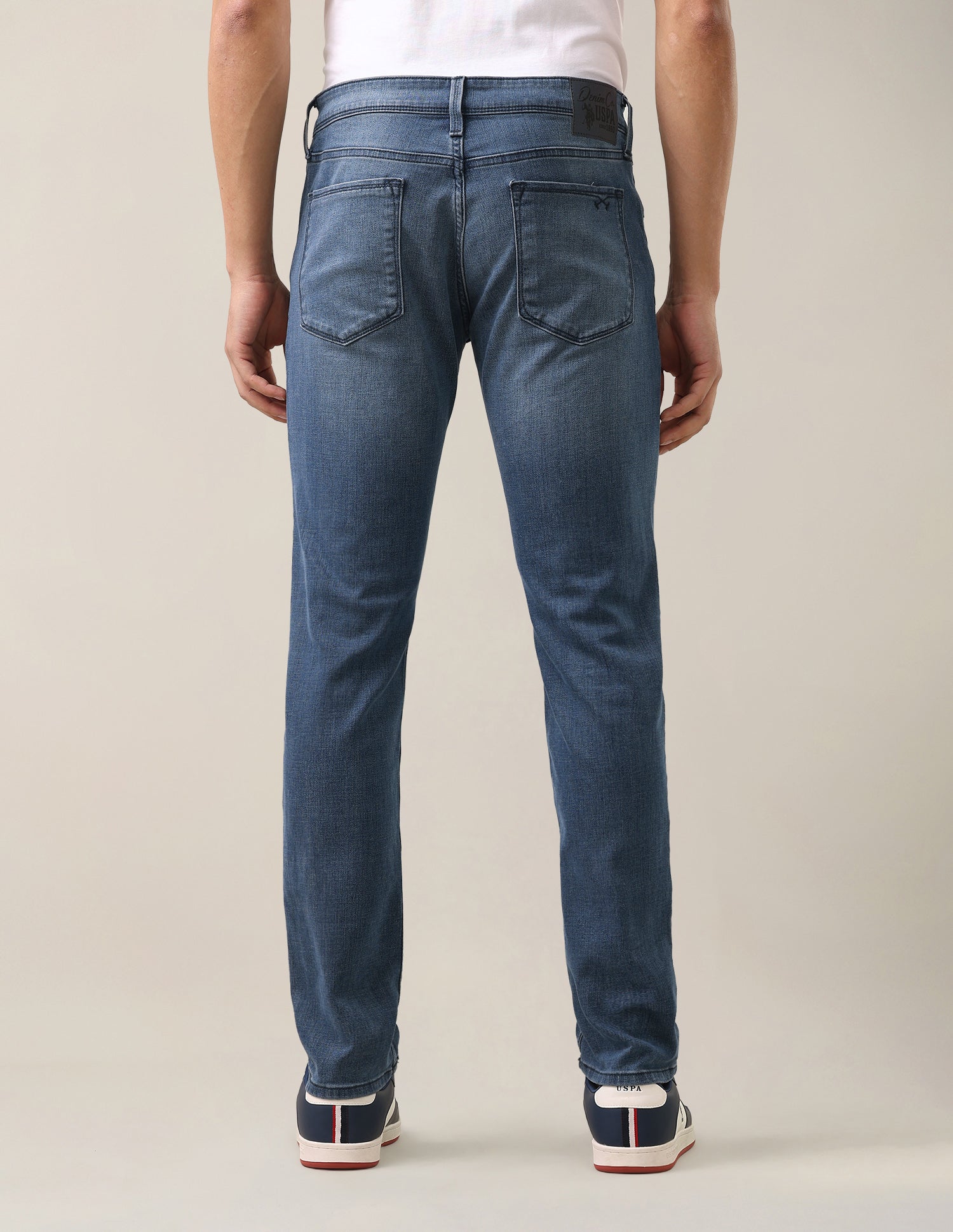 Brandon Slim-Tapered Fit Blue Jeans Mid Blue - U.S. Polo Assn. India | Large