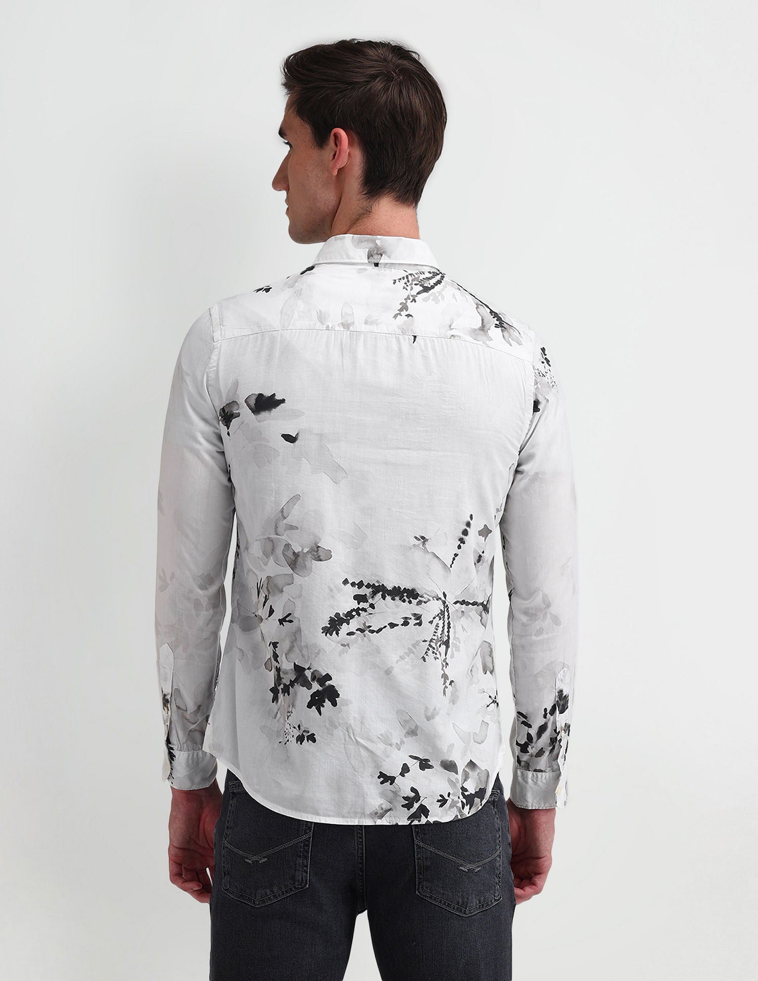 Slim Fit Abstract Shirt Grey - U.S. POLO ASSN. | Large