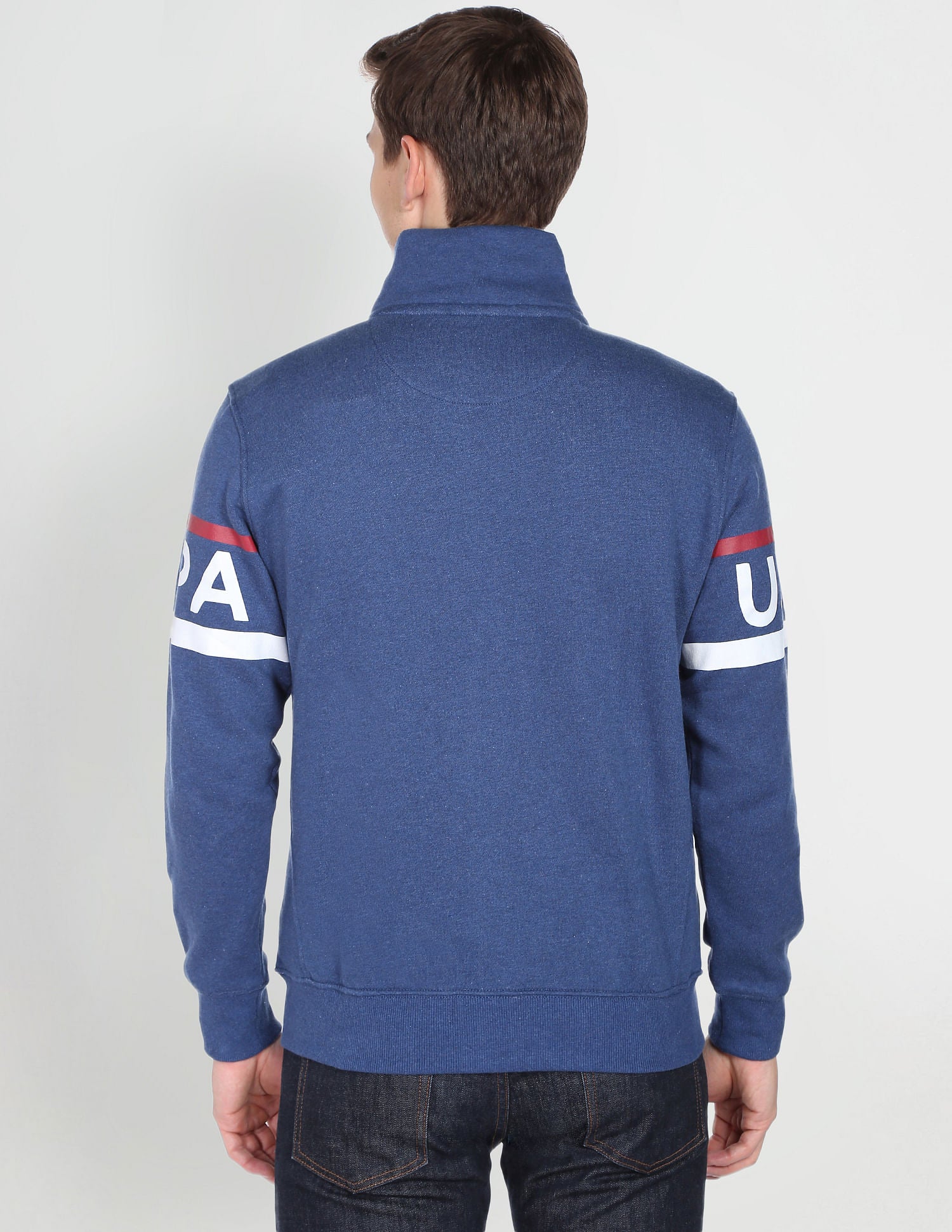 High Neck Heathered Sweatshirt Navy - U.S. POLO ASSN. | Large