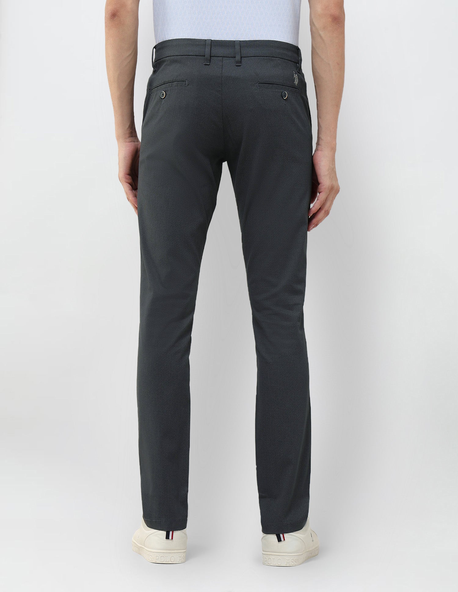 Textured Slim Fit Trousers Navy - U.S. POLO ASSN. | Large