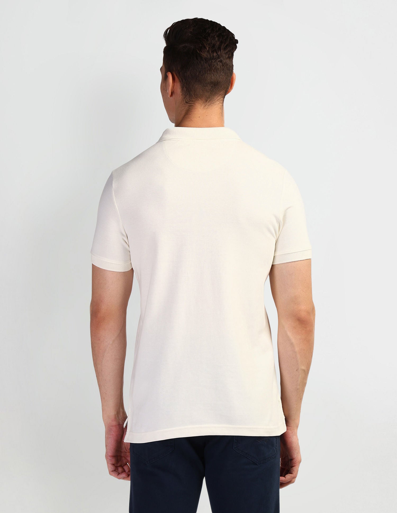 Horizontal Stripe Muscle Fit Polo Shirt White - U.S. Polo Assn. India | Large