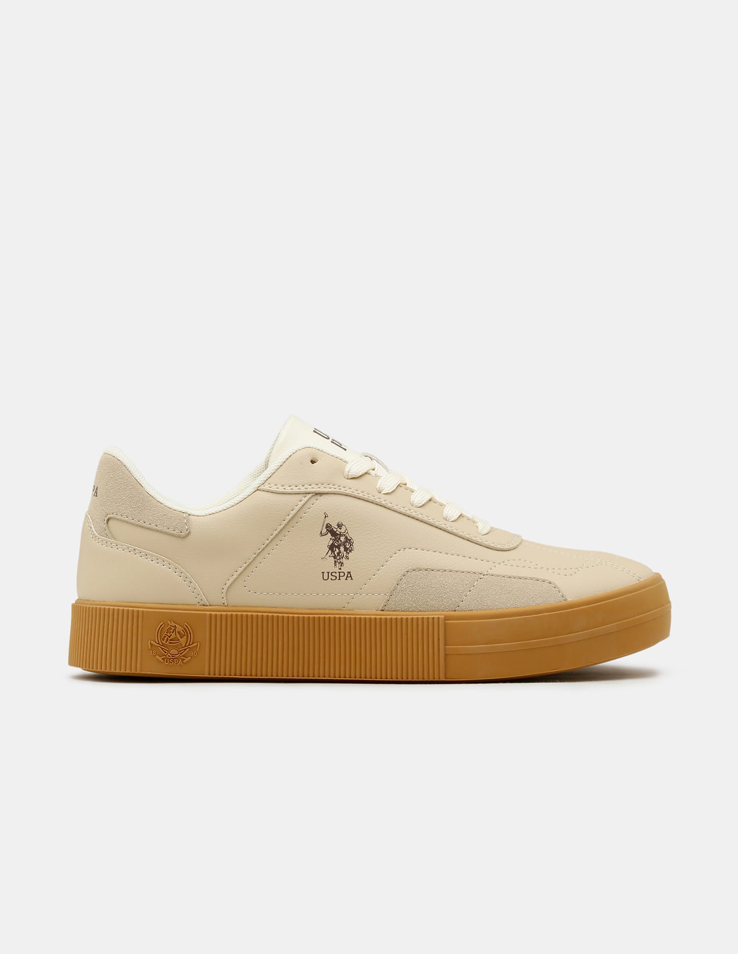 Men Zyron Round Toe Sneakers Beige - U.S. Polo Assn. India | Large