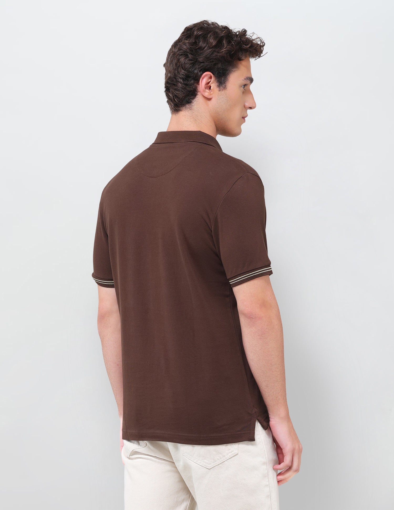 Solid Regular Fit Polo Shirt Dark Brown - U.S. Polo Assn. India | Large