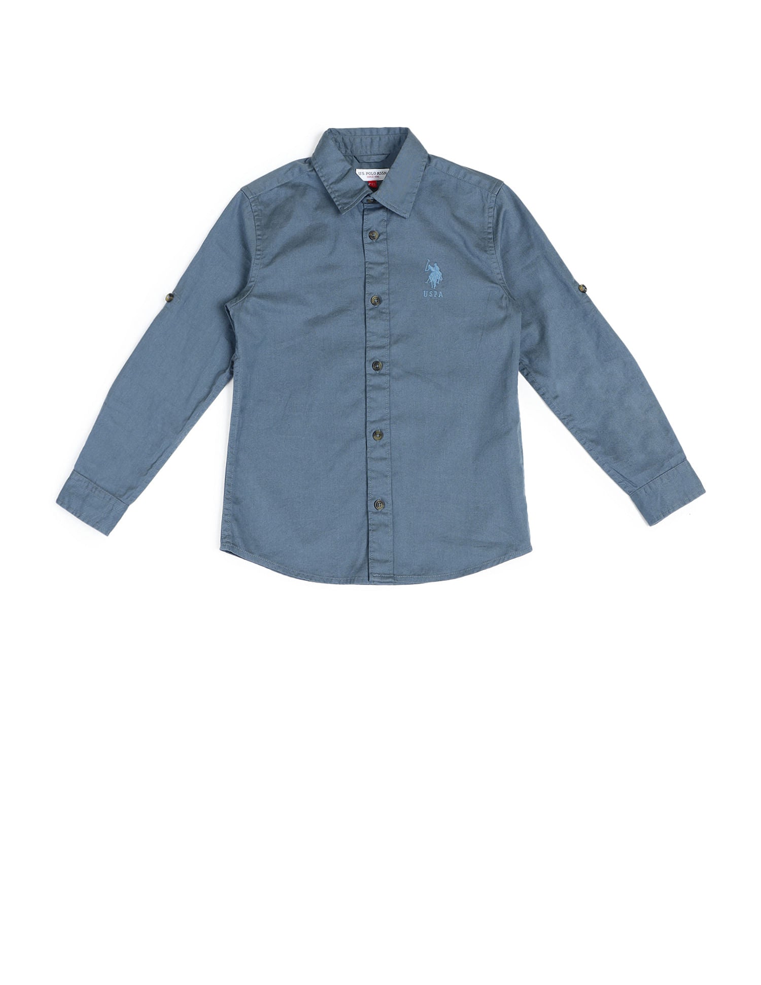 Dobby Regular Fit Solid Shirt Navy - U.S. POLO ASSN. | Large