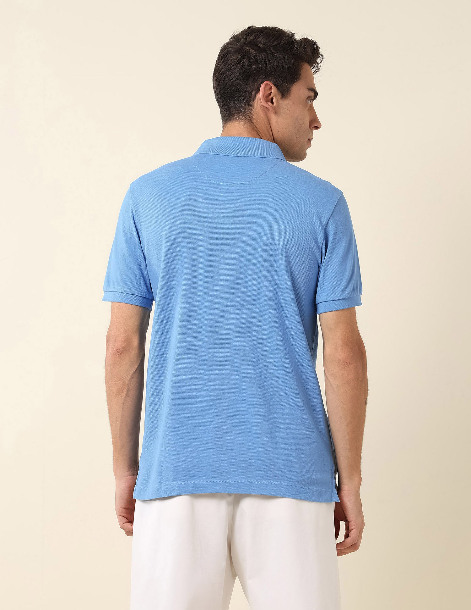Slim Fit Pure Cotton Polo Shirt Blue - U.S. Polo Assn. India | Large