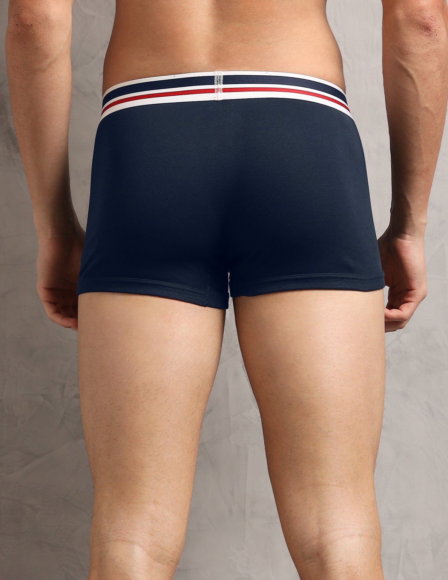 Cotton Stretch Elastic Waistband I641-P2 Trunks - Pack Of 2 Navy - U.S. Polo Assn. India | Large