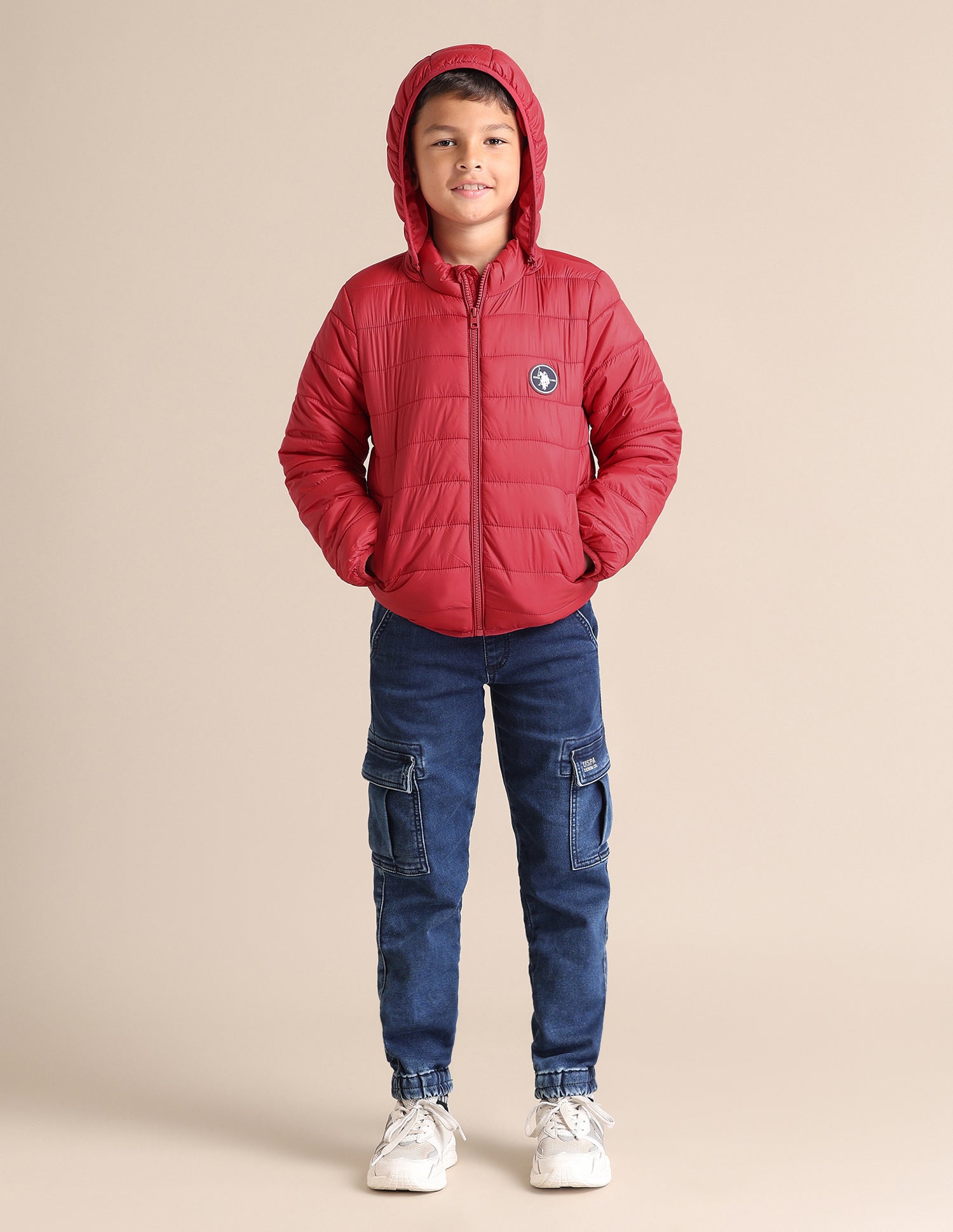 Boys Solid Hooded Jacket Red - U.S. POLO ASSN. | Large