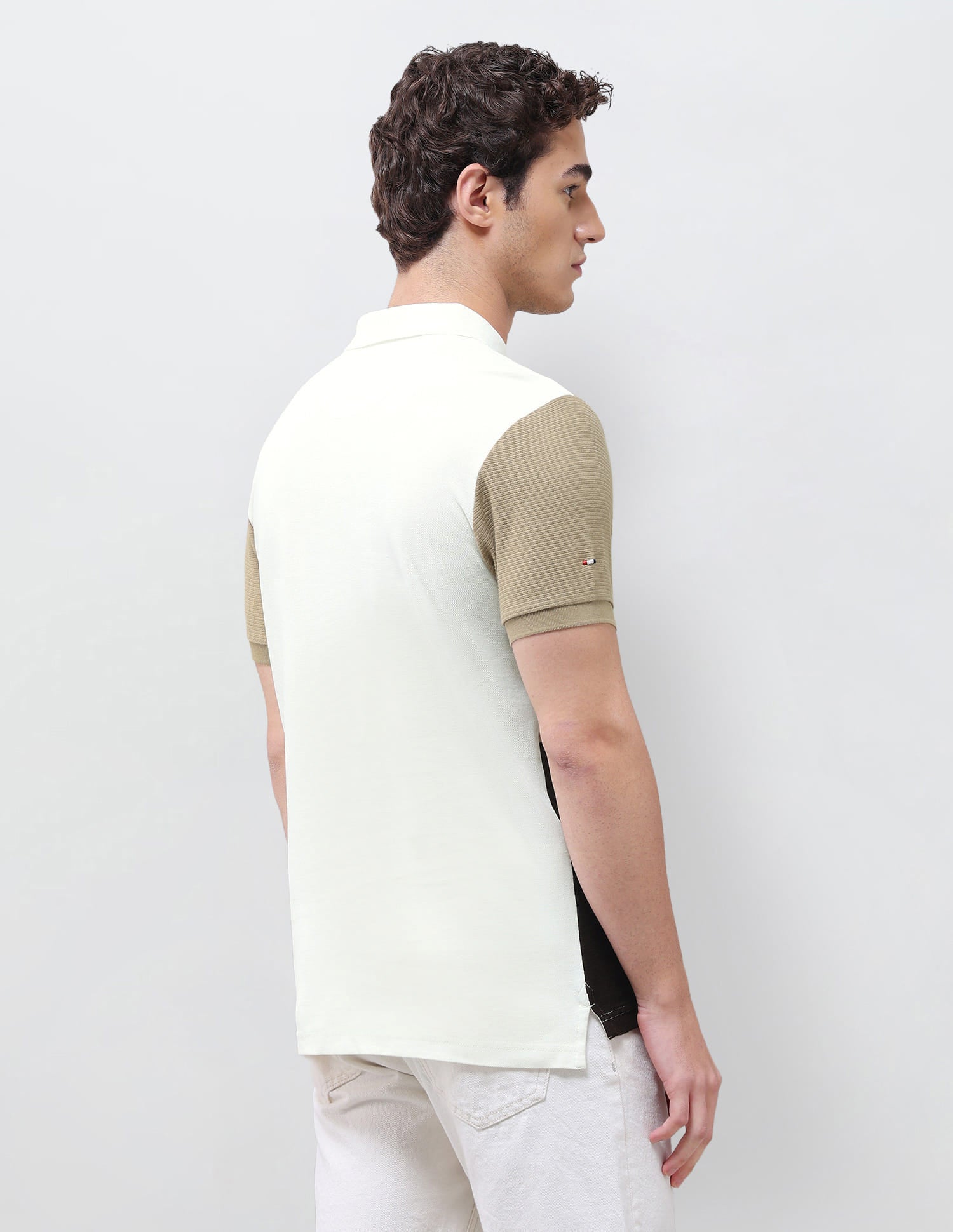 Colourblocked Slim Fit Polo Shirt Ivory - U.S. Polo Assn. India | Large