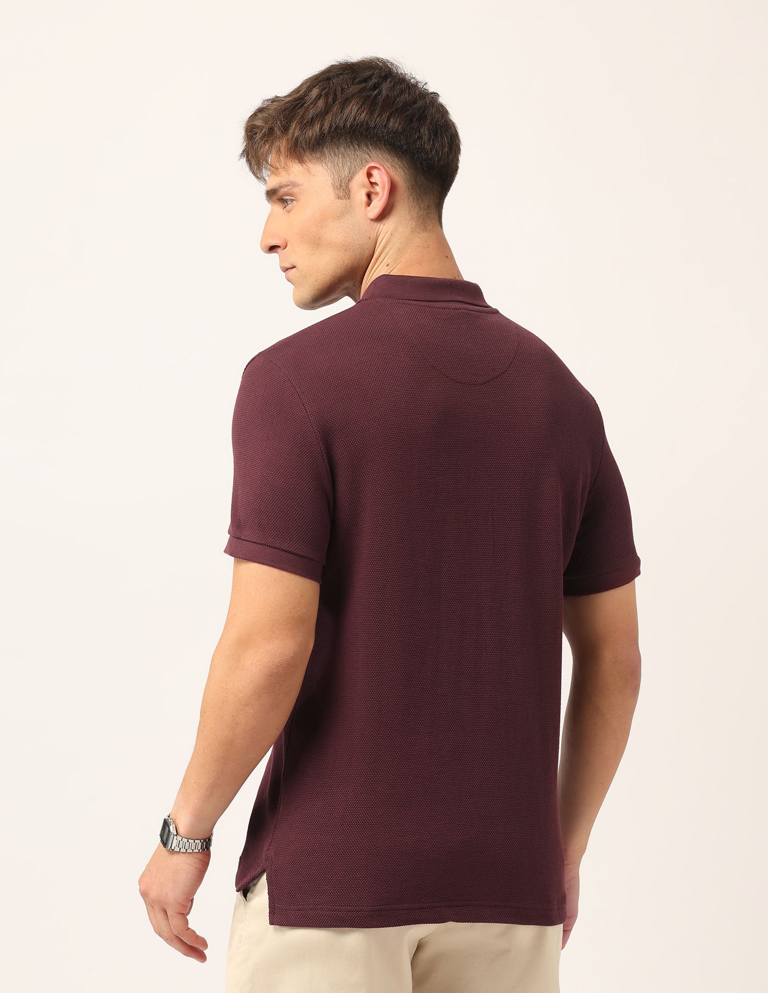 Solid Muscle Fit Polo Shirt Burgundy - U.S. Polo Assn. India | Large