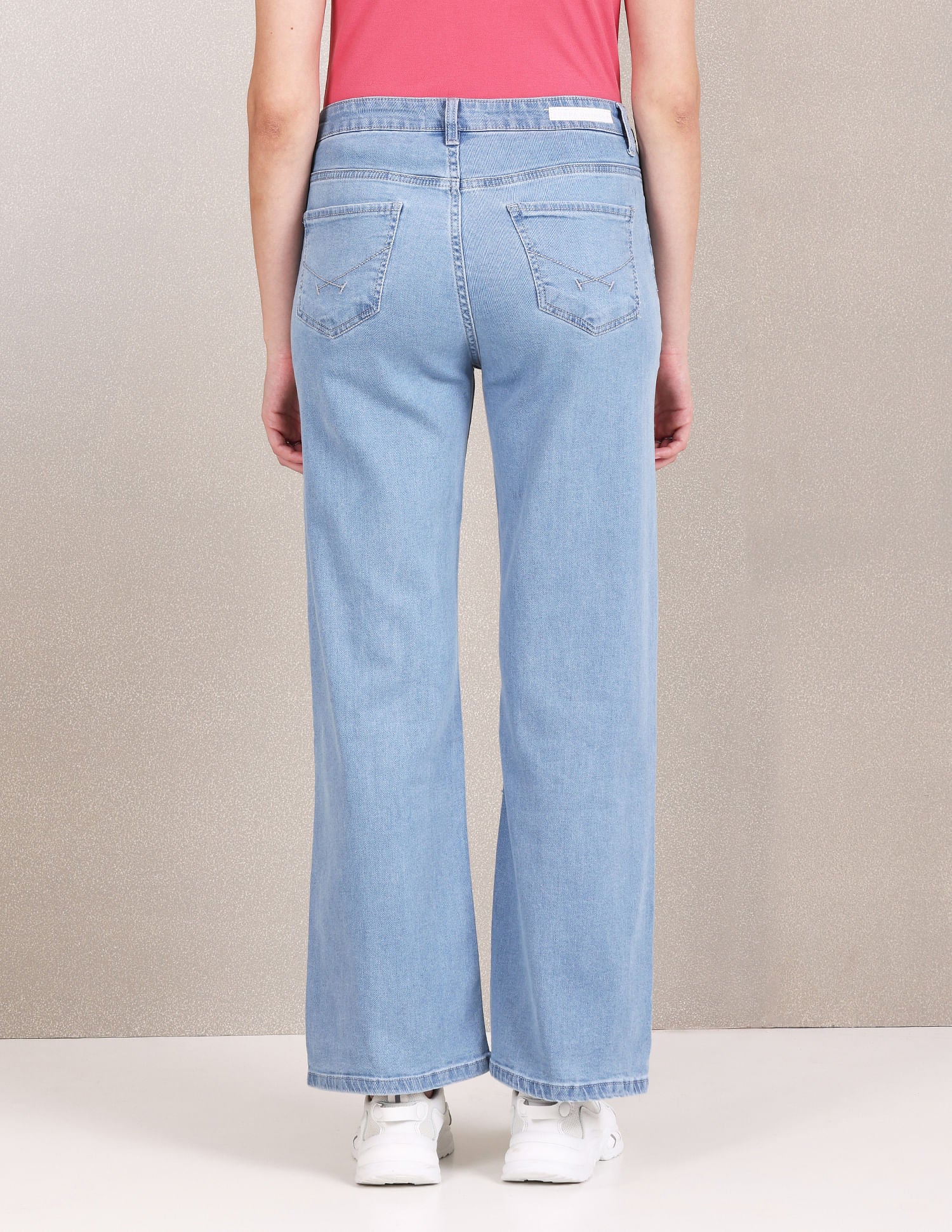 Mid Rise Stone Wash Wide Leg Jeans Blue - U.S. POLO ASSN. | Large