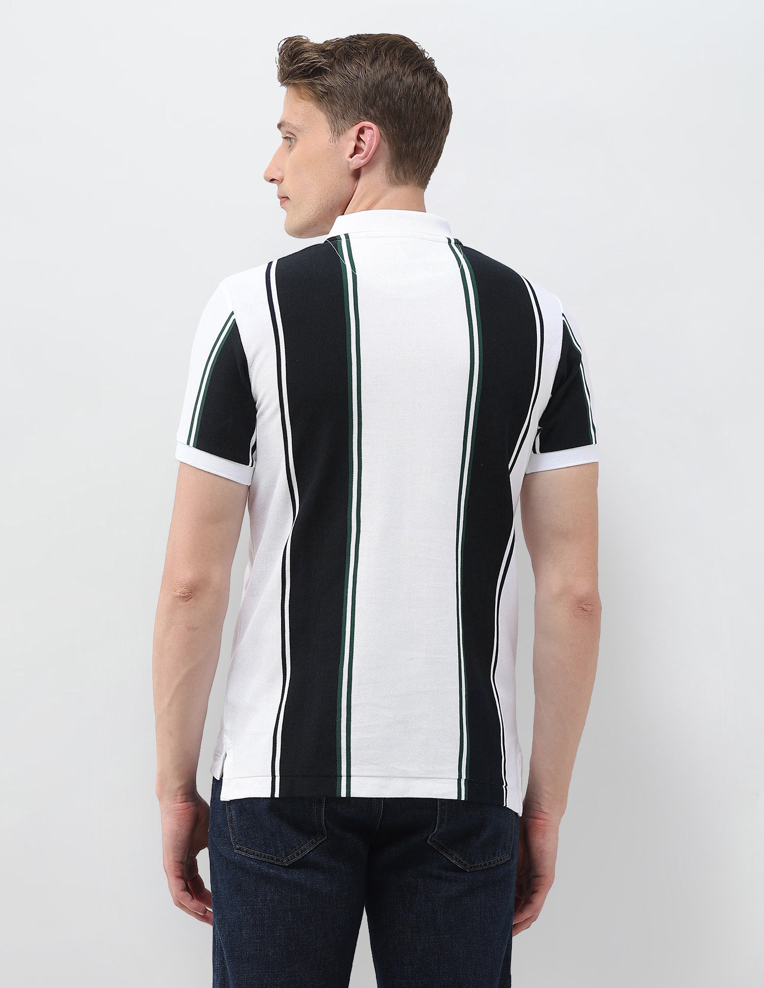 Vertical Striped Slim Fit Polo Shirt White - U.S. Polo Assn. India | Large
