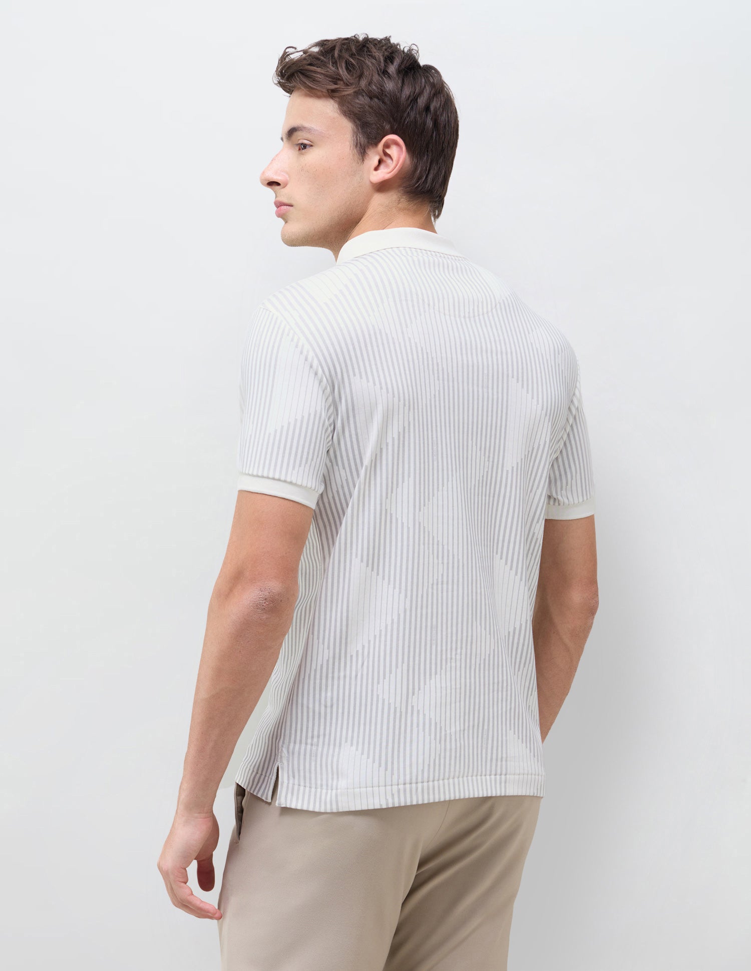 Vertical Striped Slim Fit Polo Shirt Grey - U.S. Polo Assn. India | Large