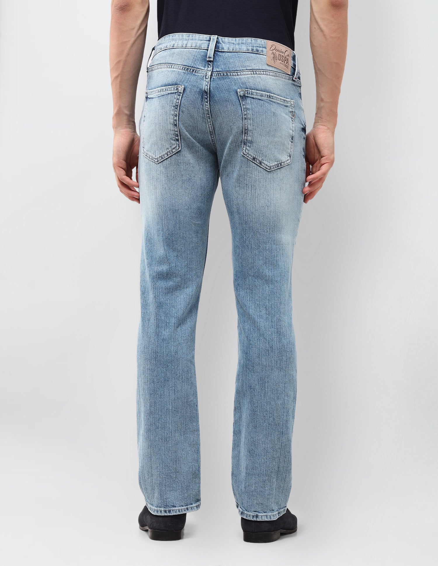 Harold Slim Straight Fit Blue Jeans Mid Blue - U.S. Polo Assn. India | Large