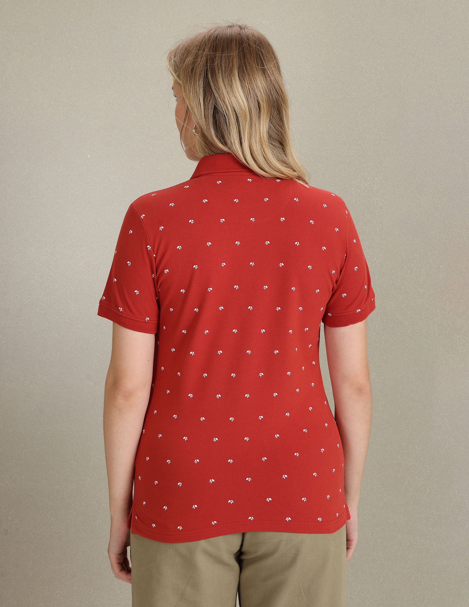 Graphic Print Pique Polo Shirt Rust - U.S. POLO ASSN. | Large