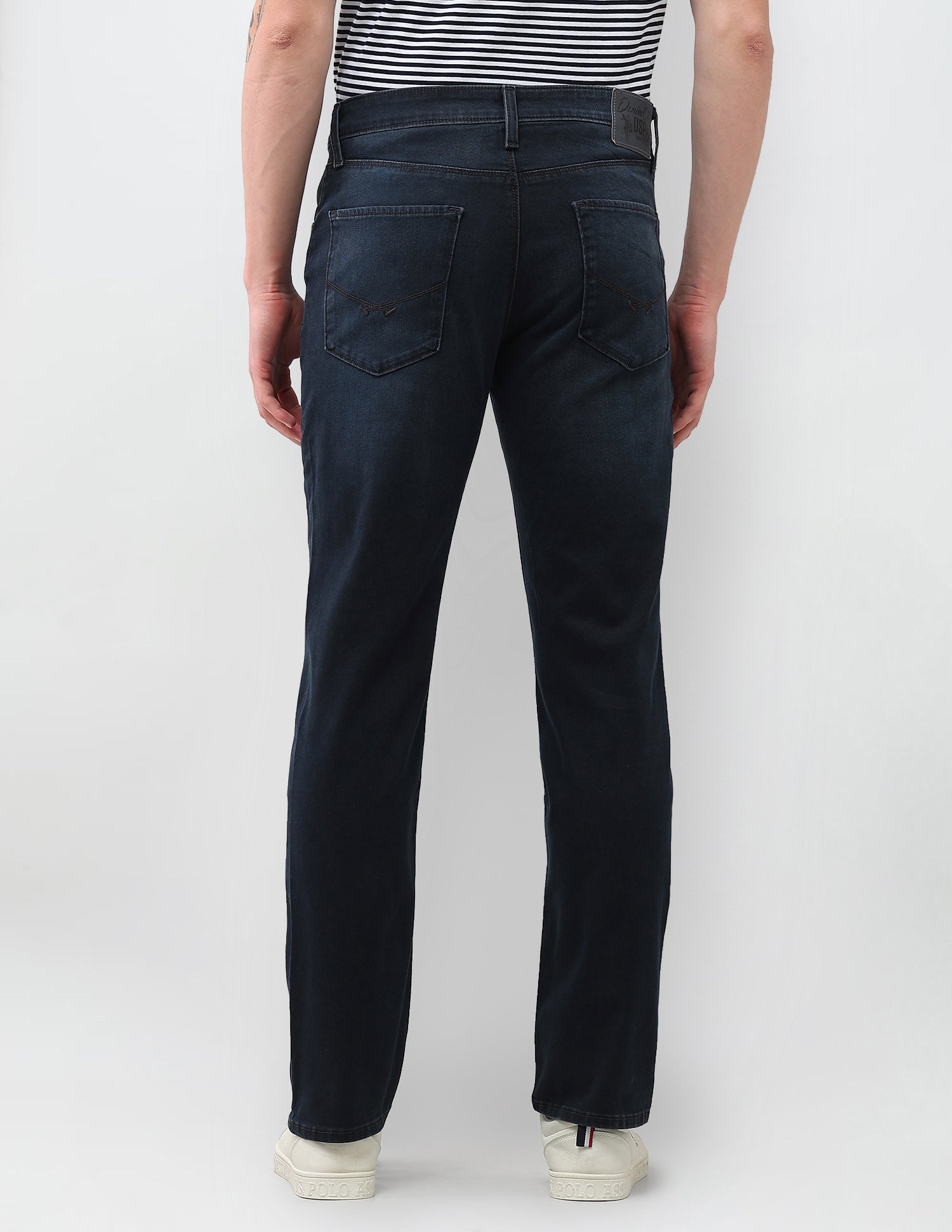 Harold Slim Straight Fit Blue Jeans Mid Blue - U.S. Polo Assn. India | Large