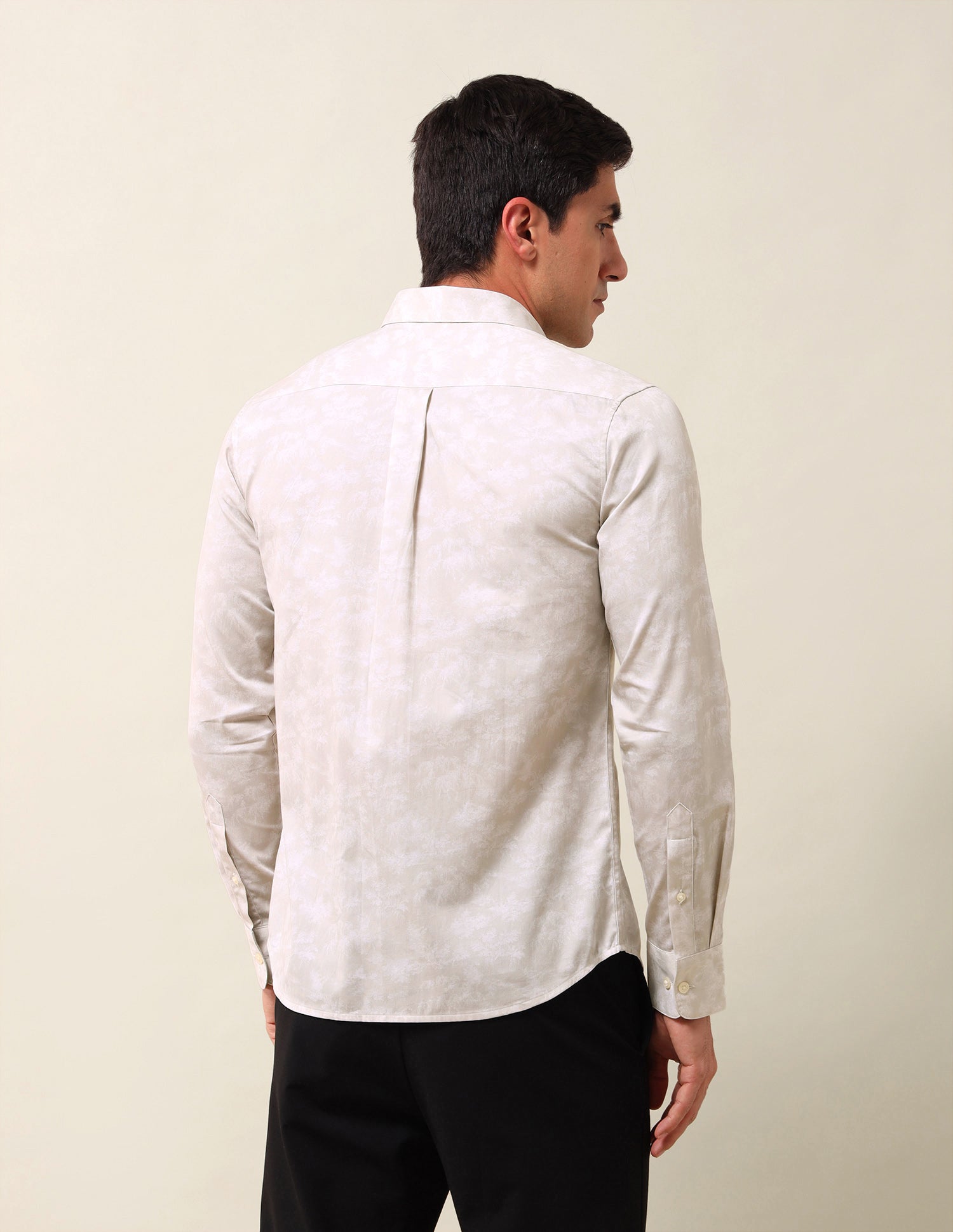 All-Over Printed Tailored Fit Shirt Khaki - U.S. Polo Assn. India | Large