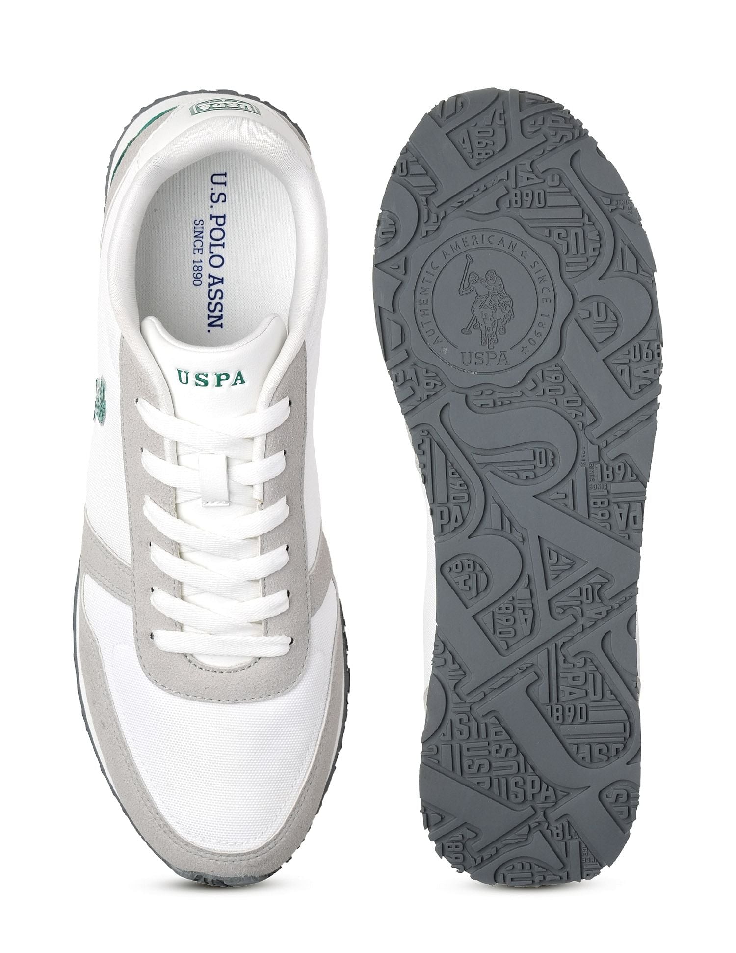 Men Tregon Suede Colourblocked Sneakers White - U.S. POLO ASSN. | Large