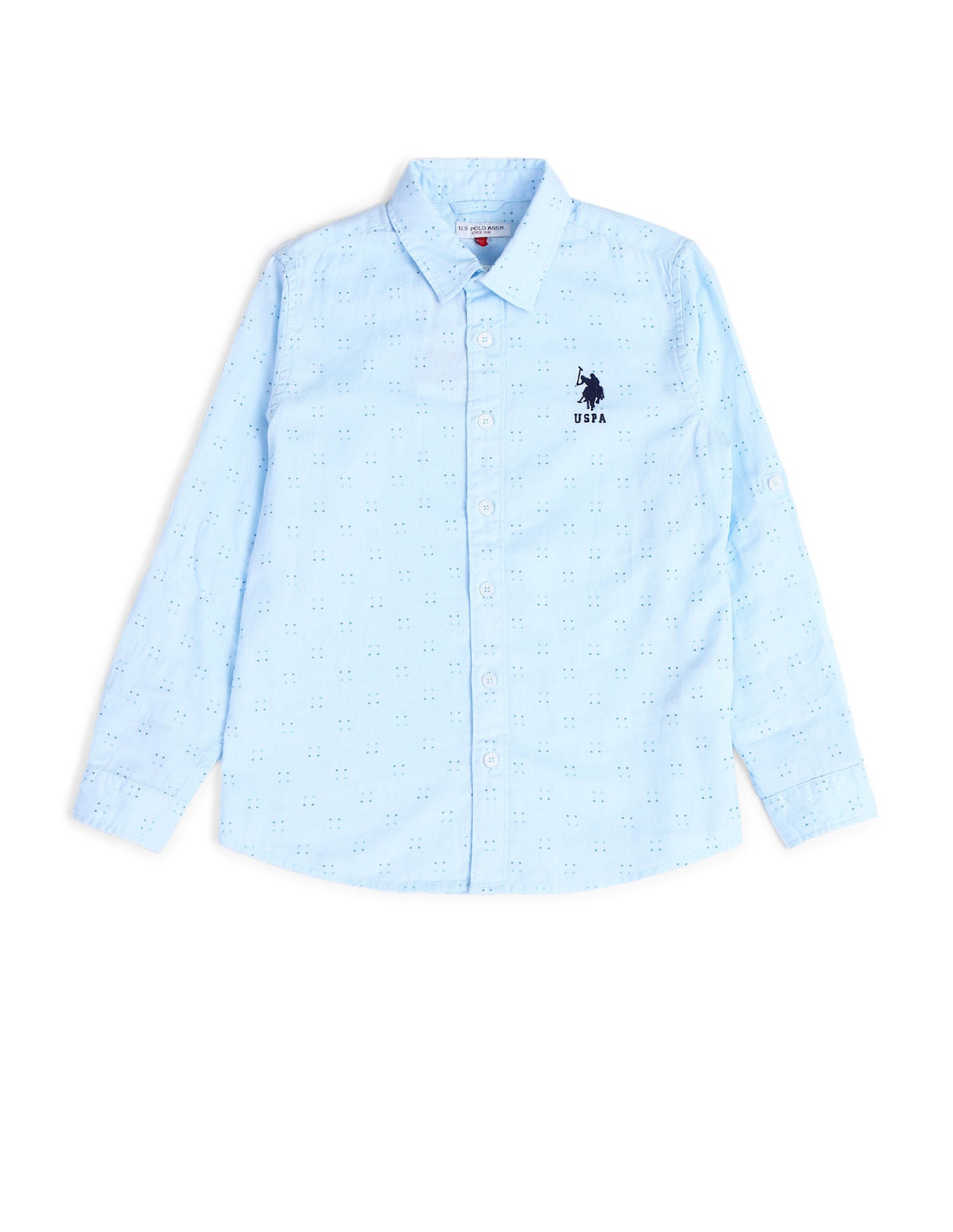 Boys Regular Fit Twill Shirt Light Blue - U.S. POLO ASSN. | Large