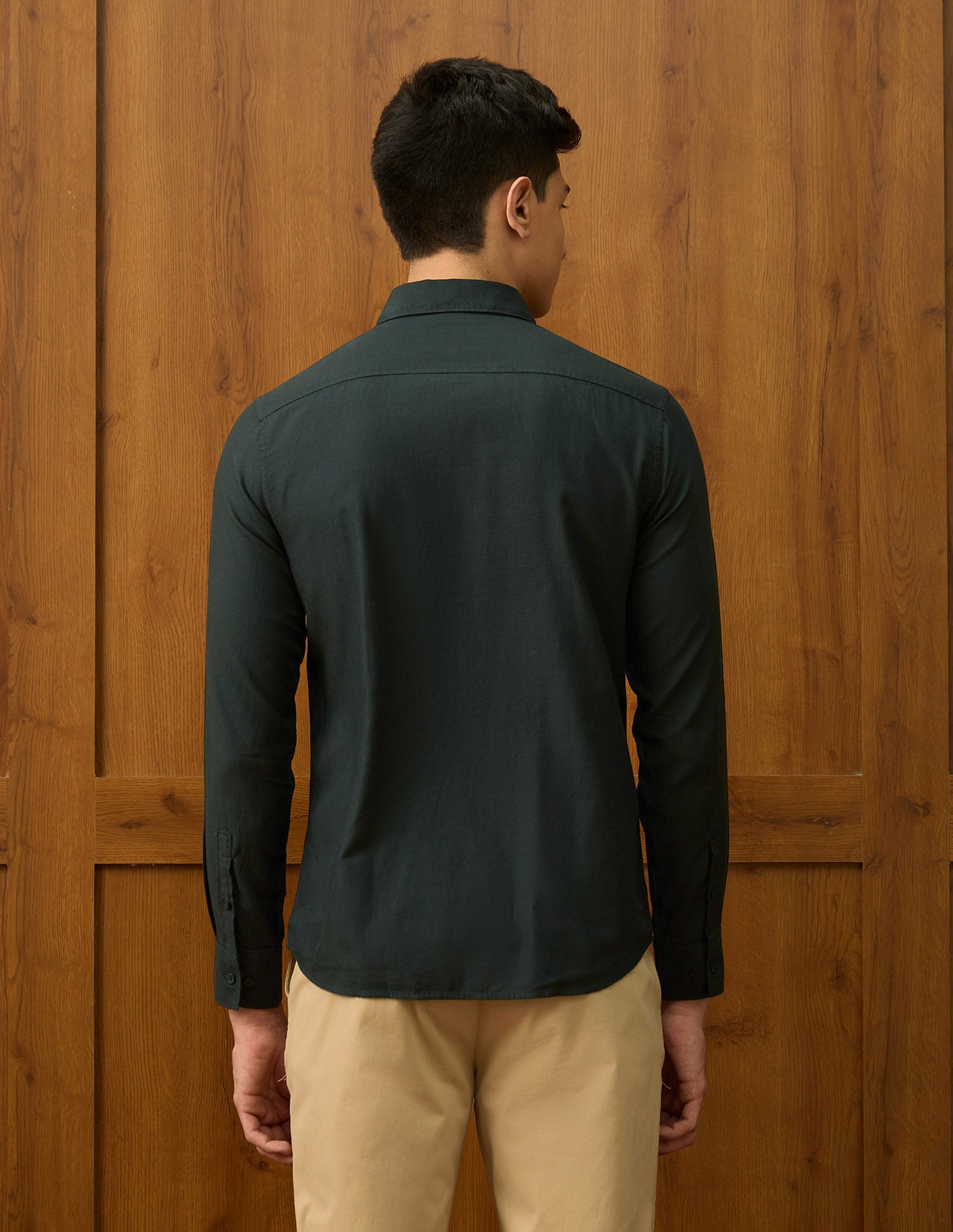 Textured Dobby Varsity Shirt Olive - U.S. POLO ASSN. | Large