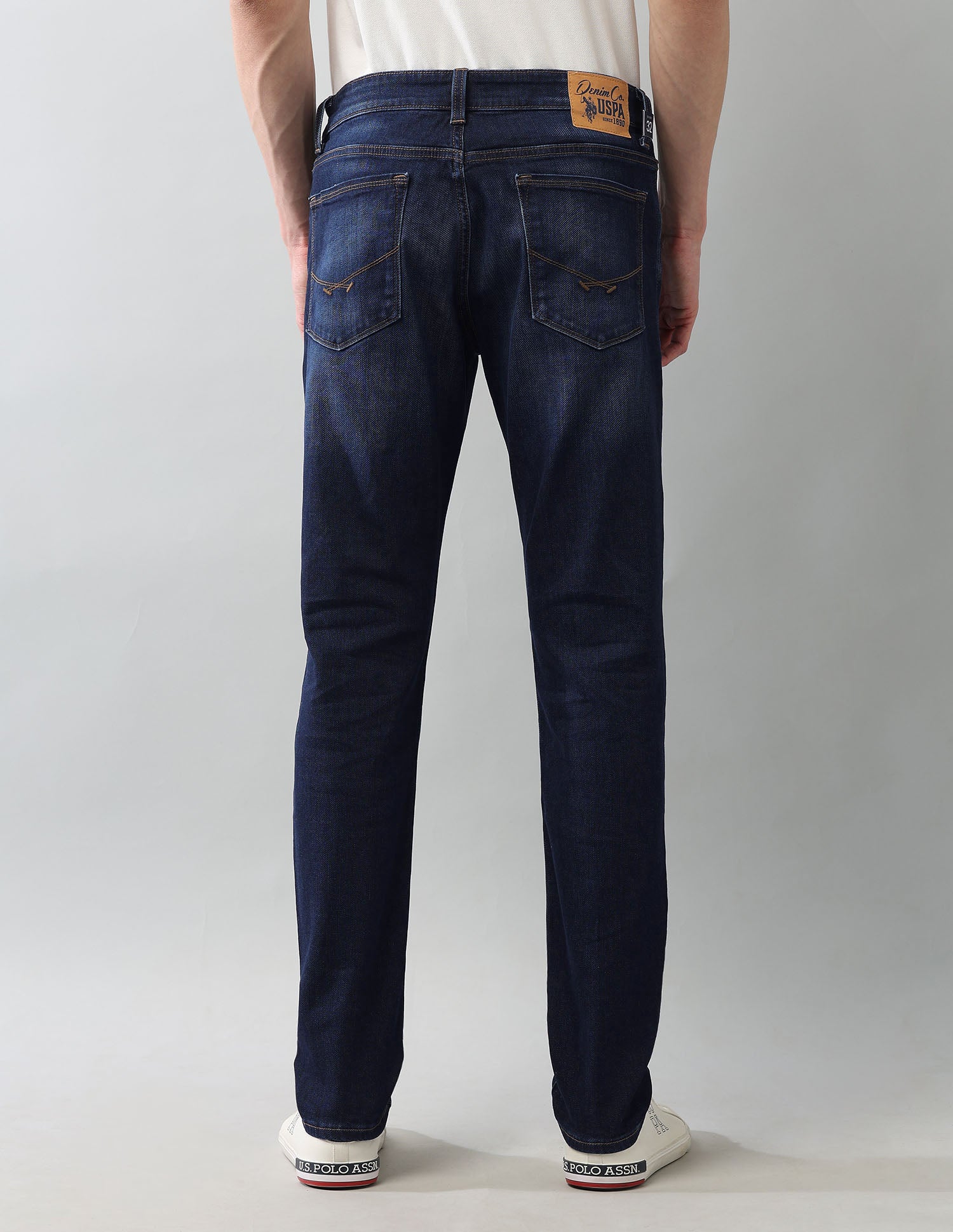 Super Stretch Brandon Slim Tapered Fit Blue Jeans Blue - U.S. Polo Assn. India | Large